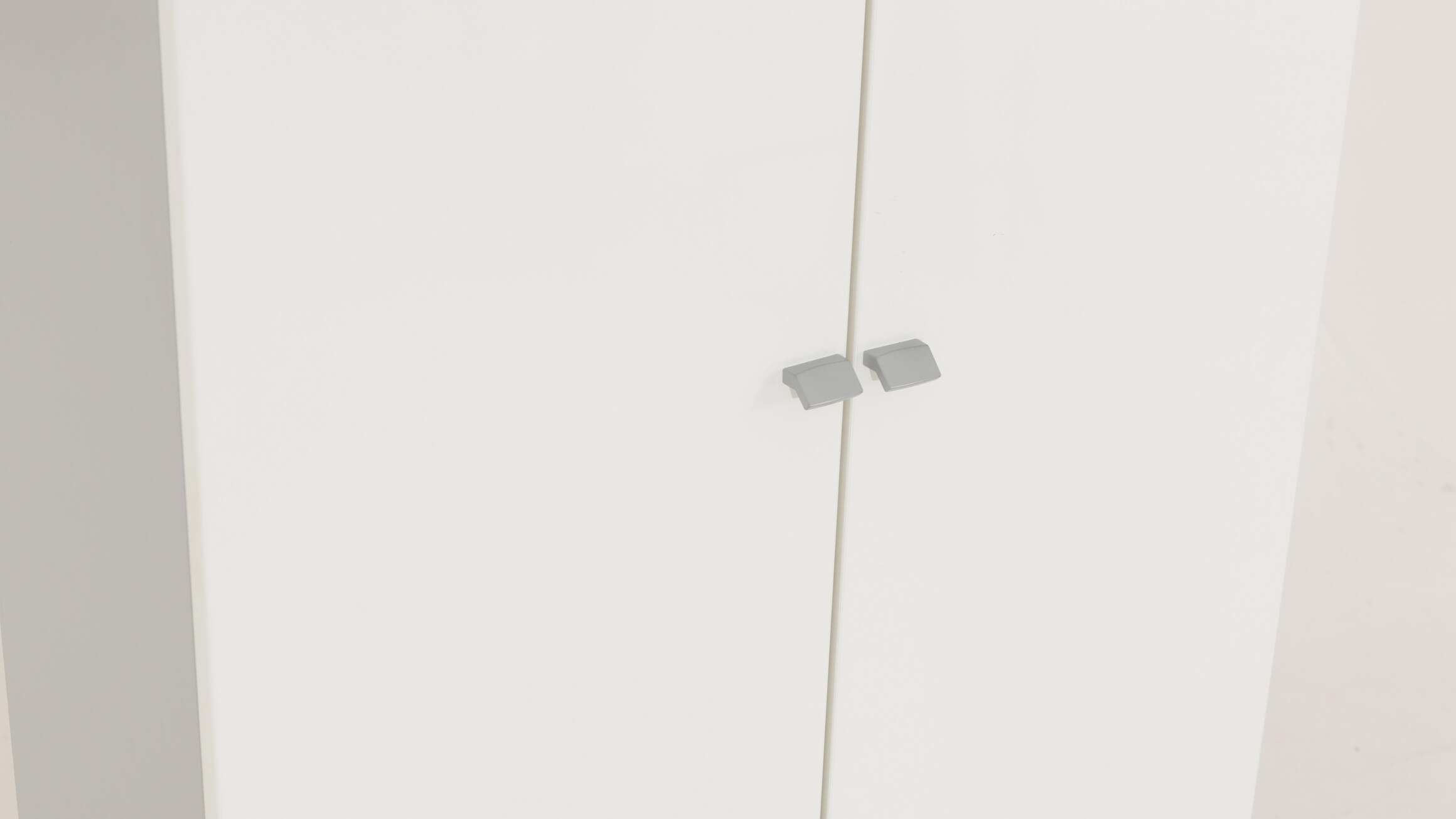 Schuhschrank Umbrail, Mdf Lack Weiss-Grau b 80 cm h 200 cm t 34 cm