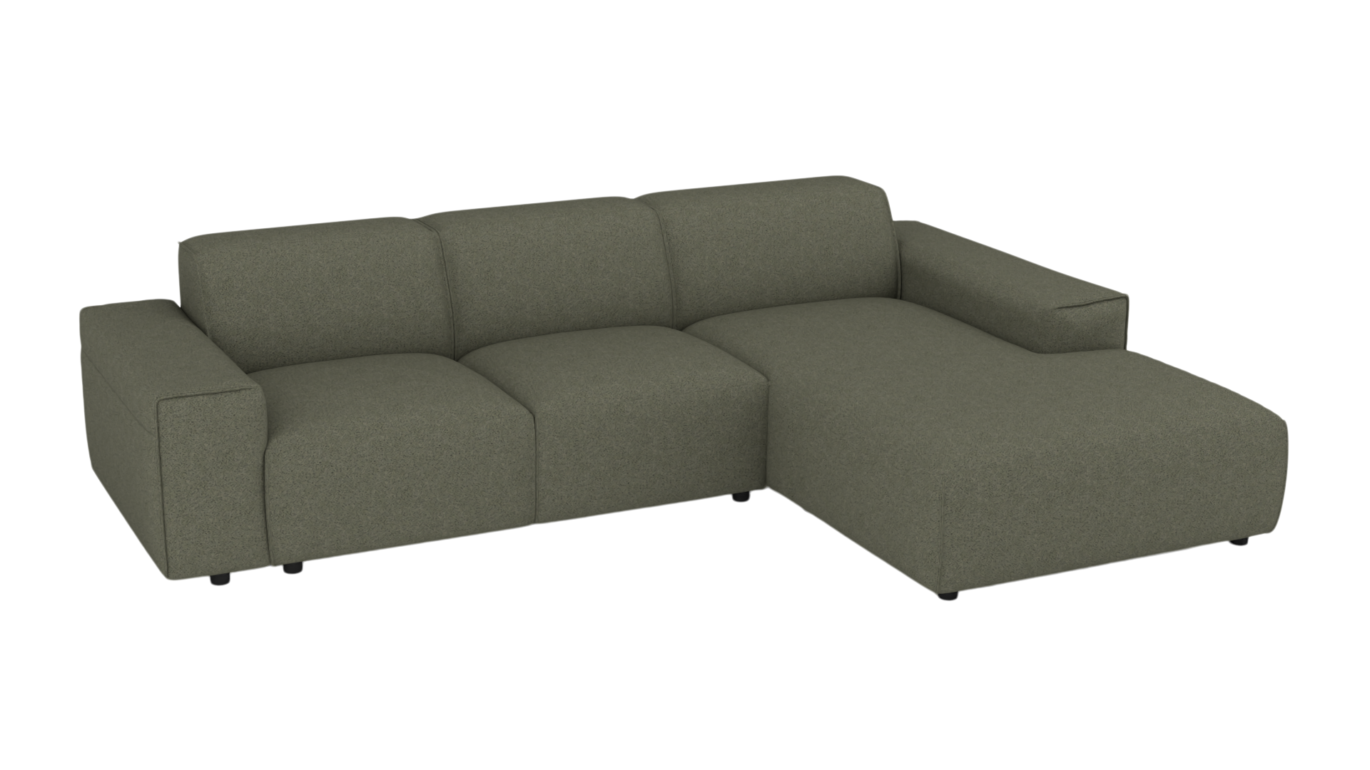 Ecksofa #1 Venus rechts - UrbanDesign / Farbe: Moos / Bezugsmaterial: Stoff