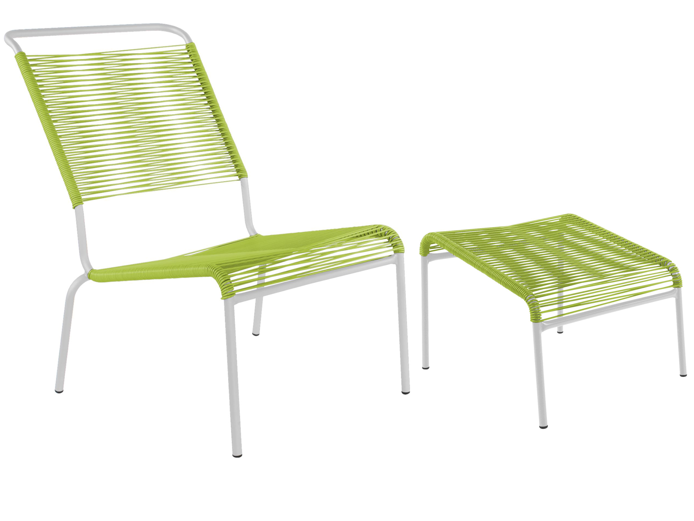 Schaffner Spaghetti-Lounger + Hocker Säntis Hochlehner Grün | Schubiger Möbel