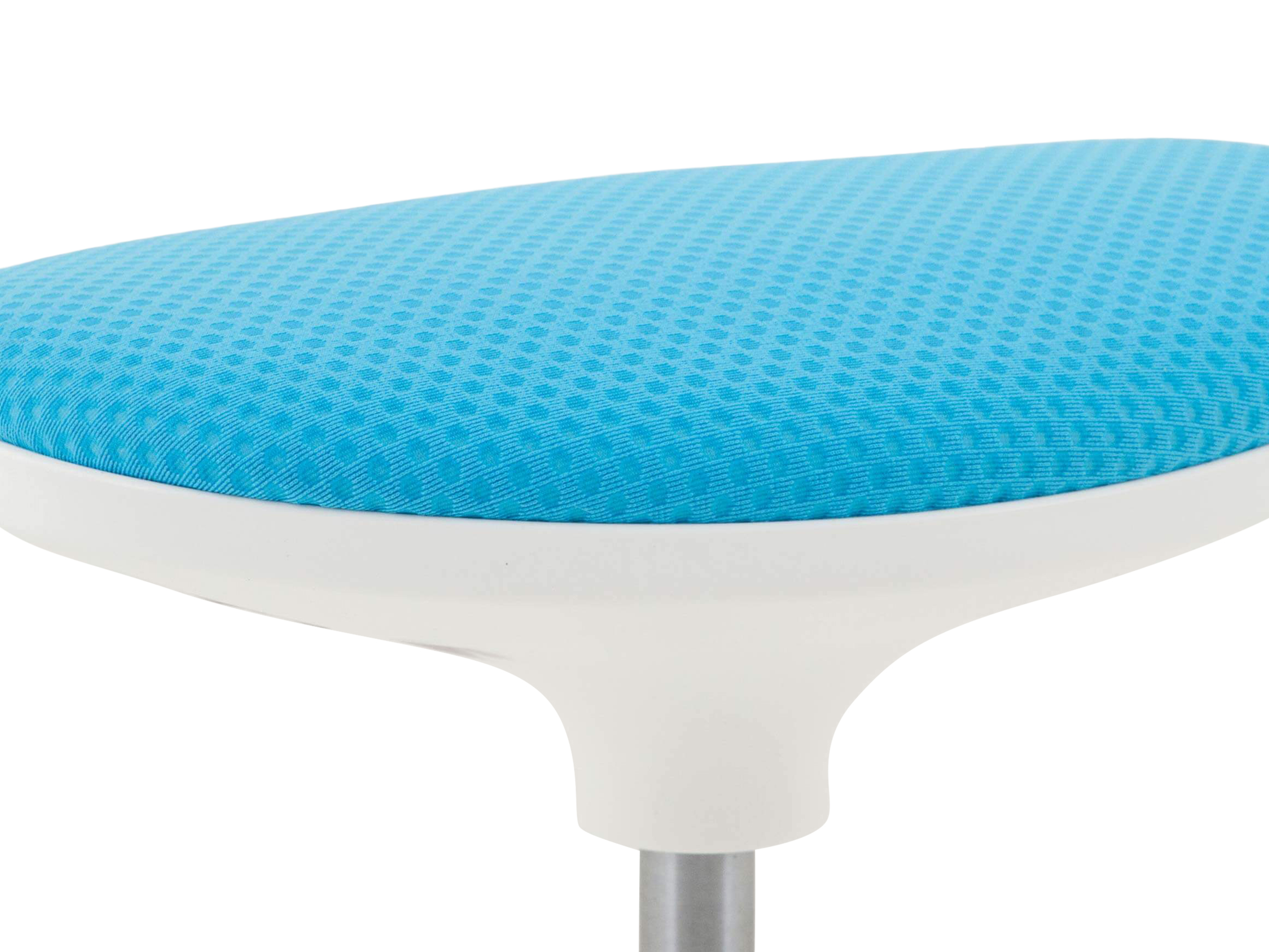 Hocker Sabato, Bezug Azurblau, Gestell Weiss,