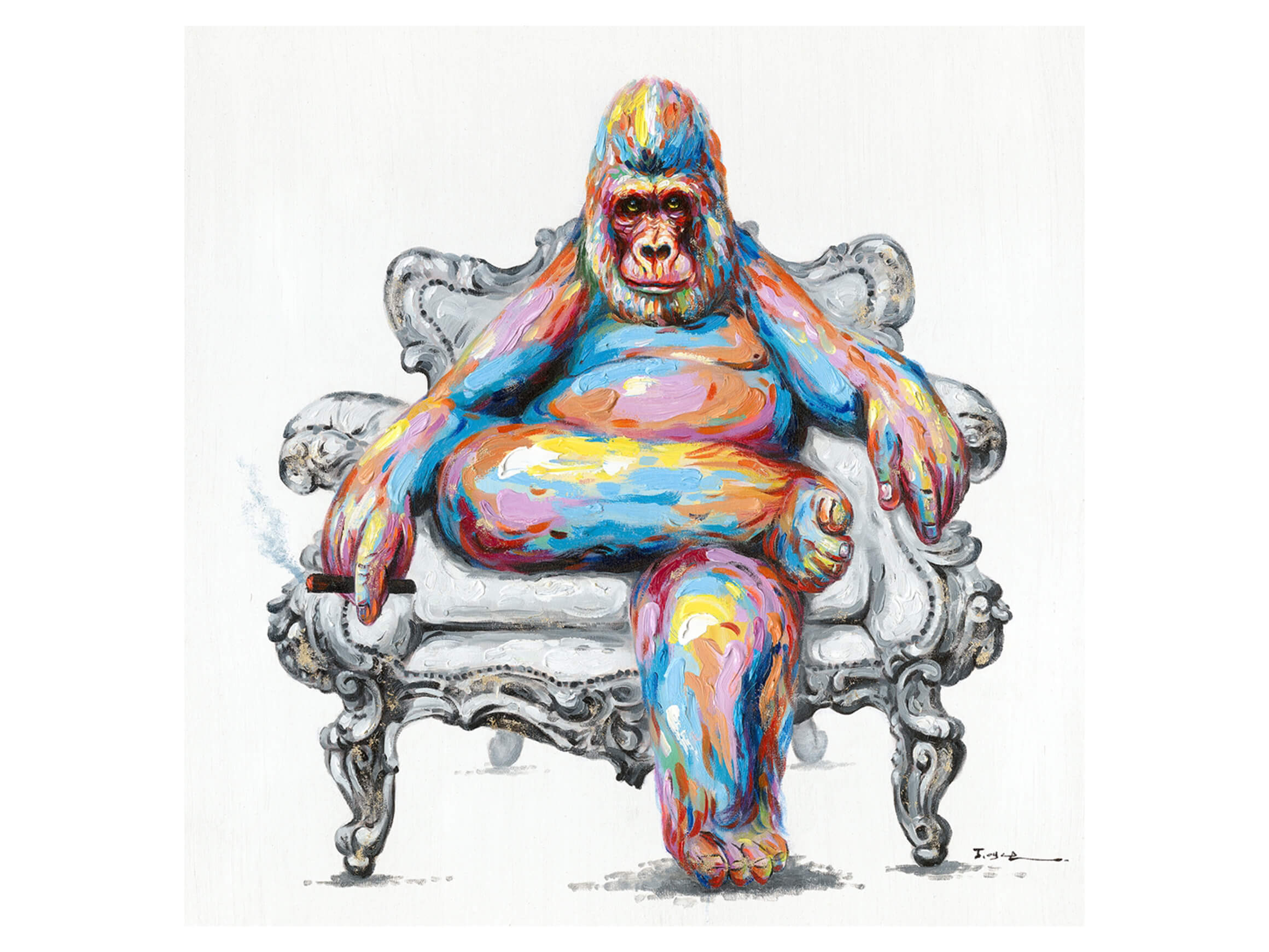 Bild Bunter Gorilla im Sessel 1 image LAND