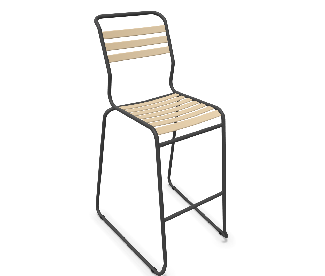 Schaffner Bar-Kufen-Lättlistuhl Säntis Braun | Schubiger Möbel