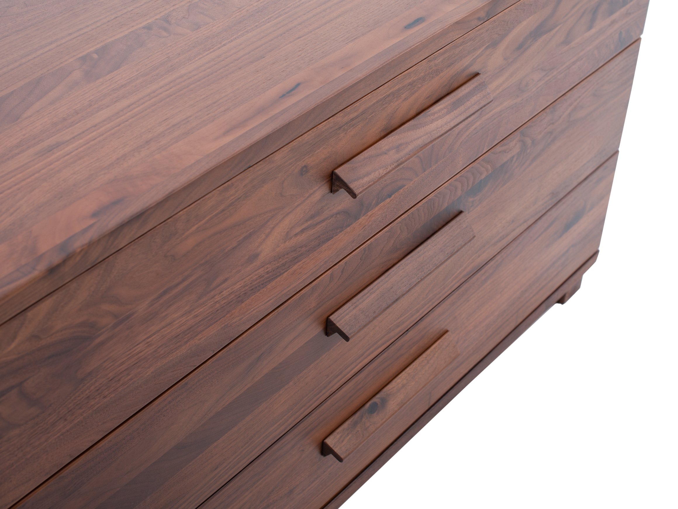 Kommode Sigma, Nussbaum Geölt, 3 Schubladen, b 120 cm / Hasena