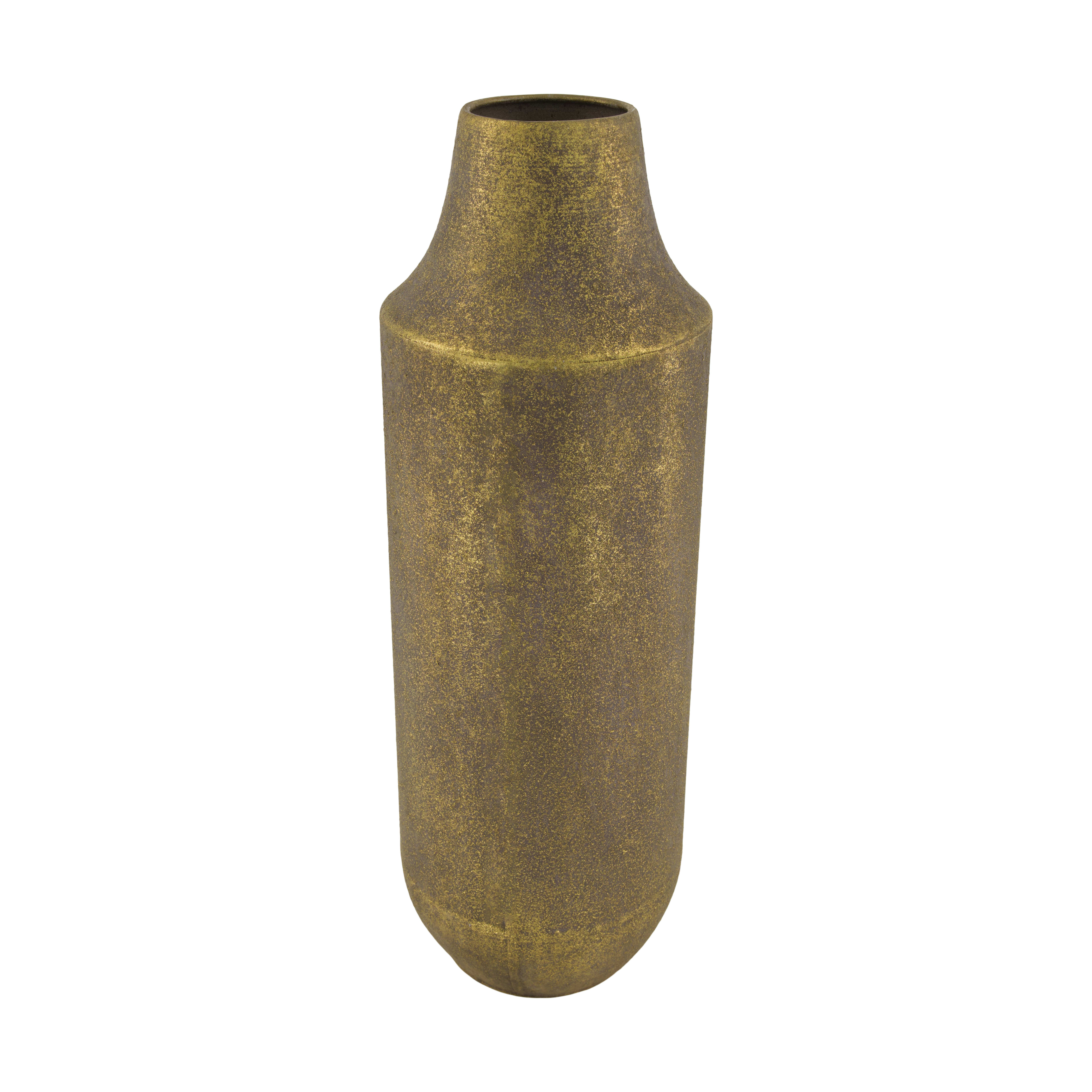 Vase Flasche, Metall, Antikgold Decofinder