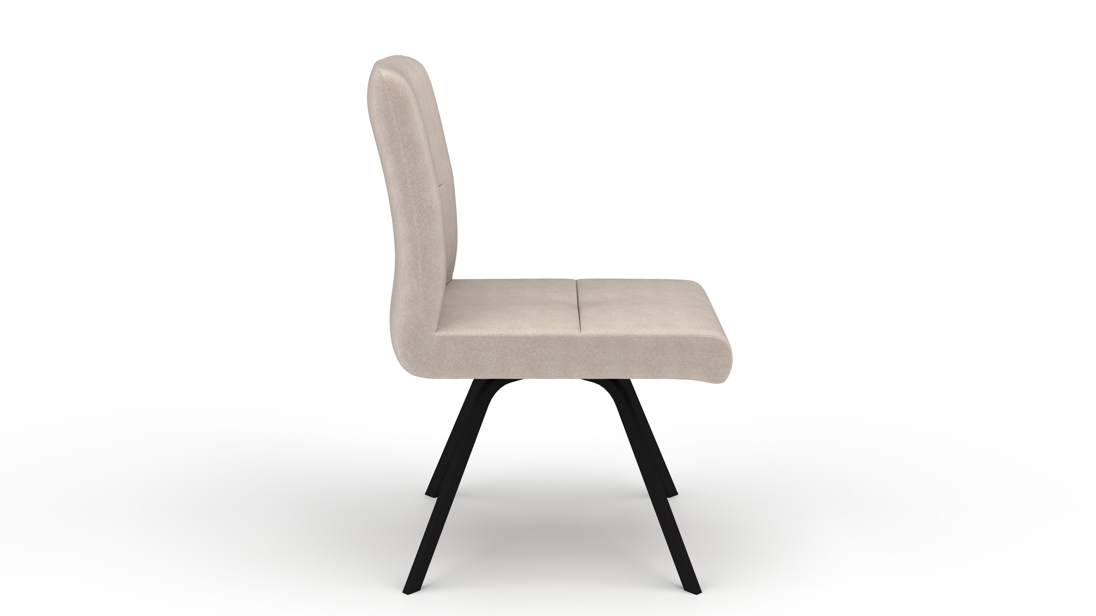 Stuhl Canopus - von UrbanDesign | Drehfunktion, Fuss schwarz, Stoff Beige