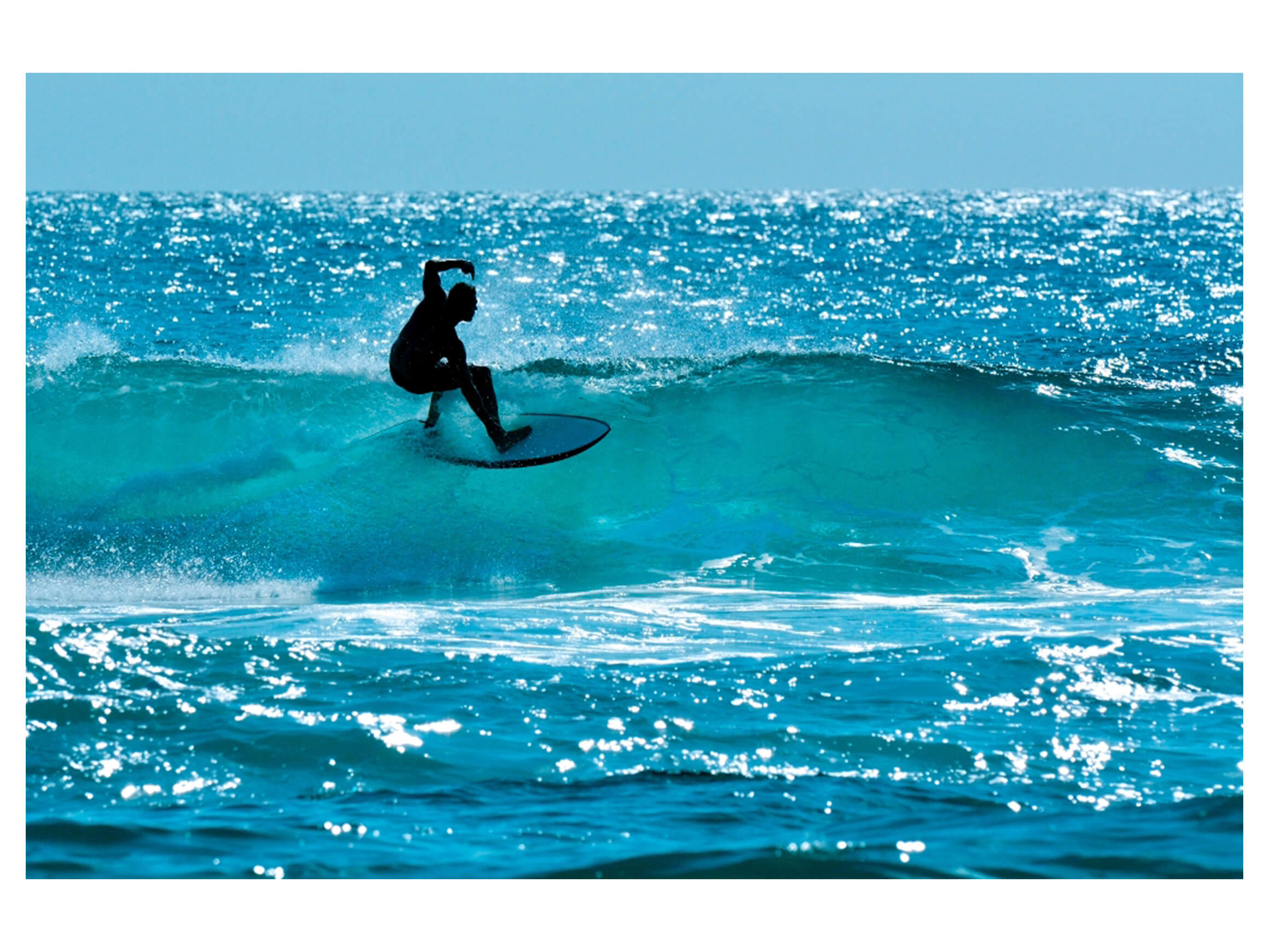 Digitaldruck auf Acrylglas Wellenreiter image LAND / Grösse: 150 x 100 cm