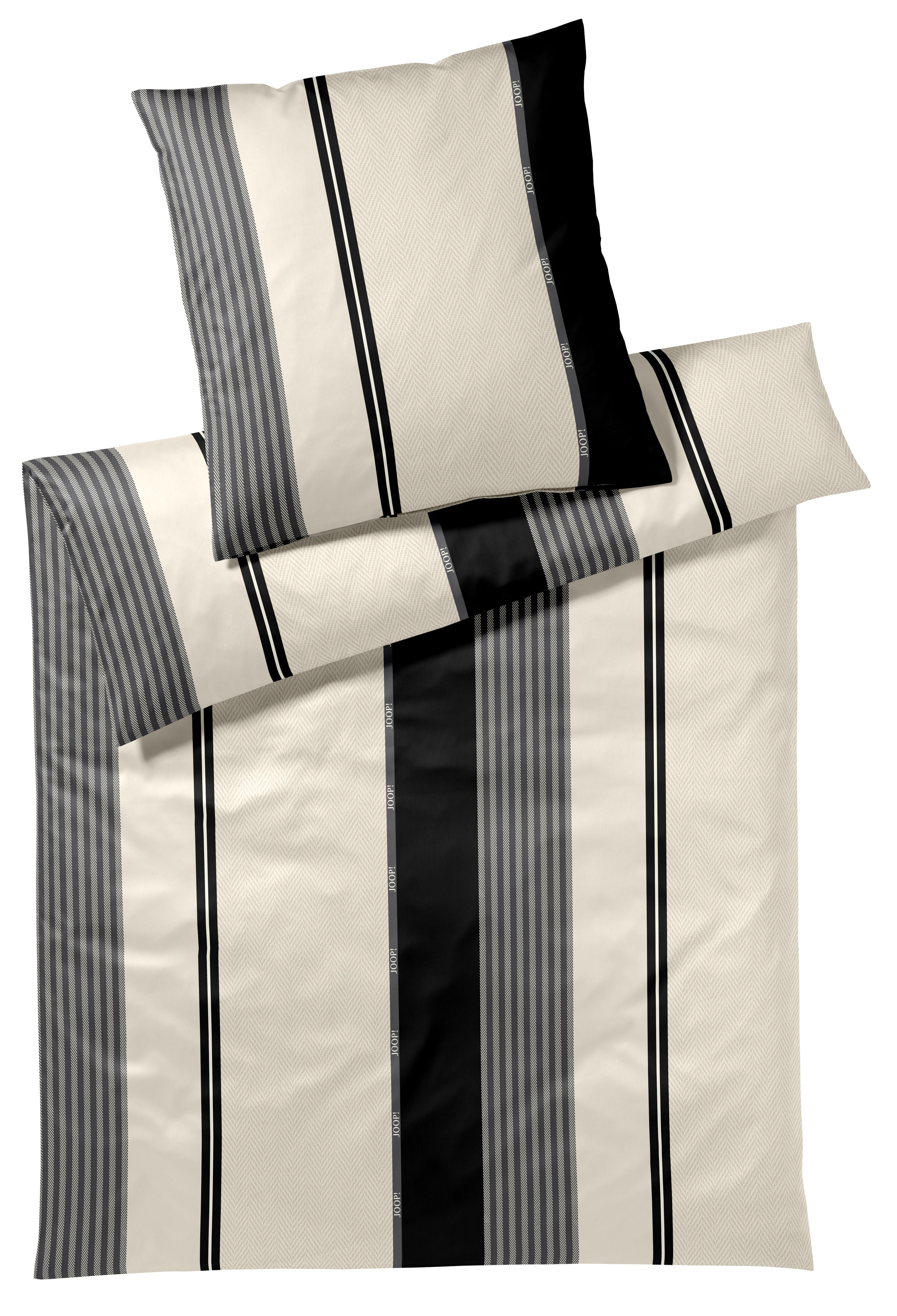 Bettwäsche Herringbone Stripes B: 50 cm von JOOP / Farbe: Black