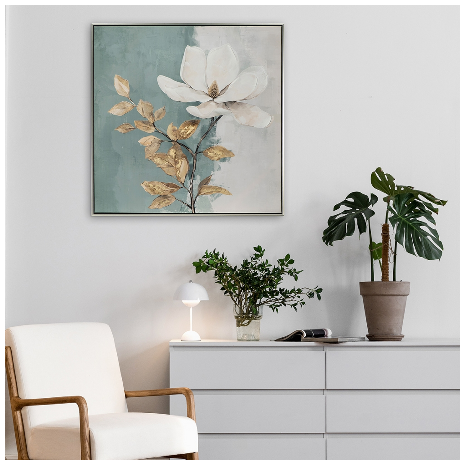 Bild White Flowers image LAND / Grösse: 80 x 80 cm Bild White Flowers image LAND / Grösse: 80 x 80 cm