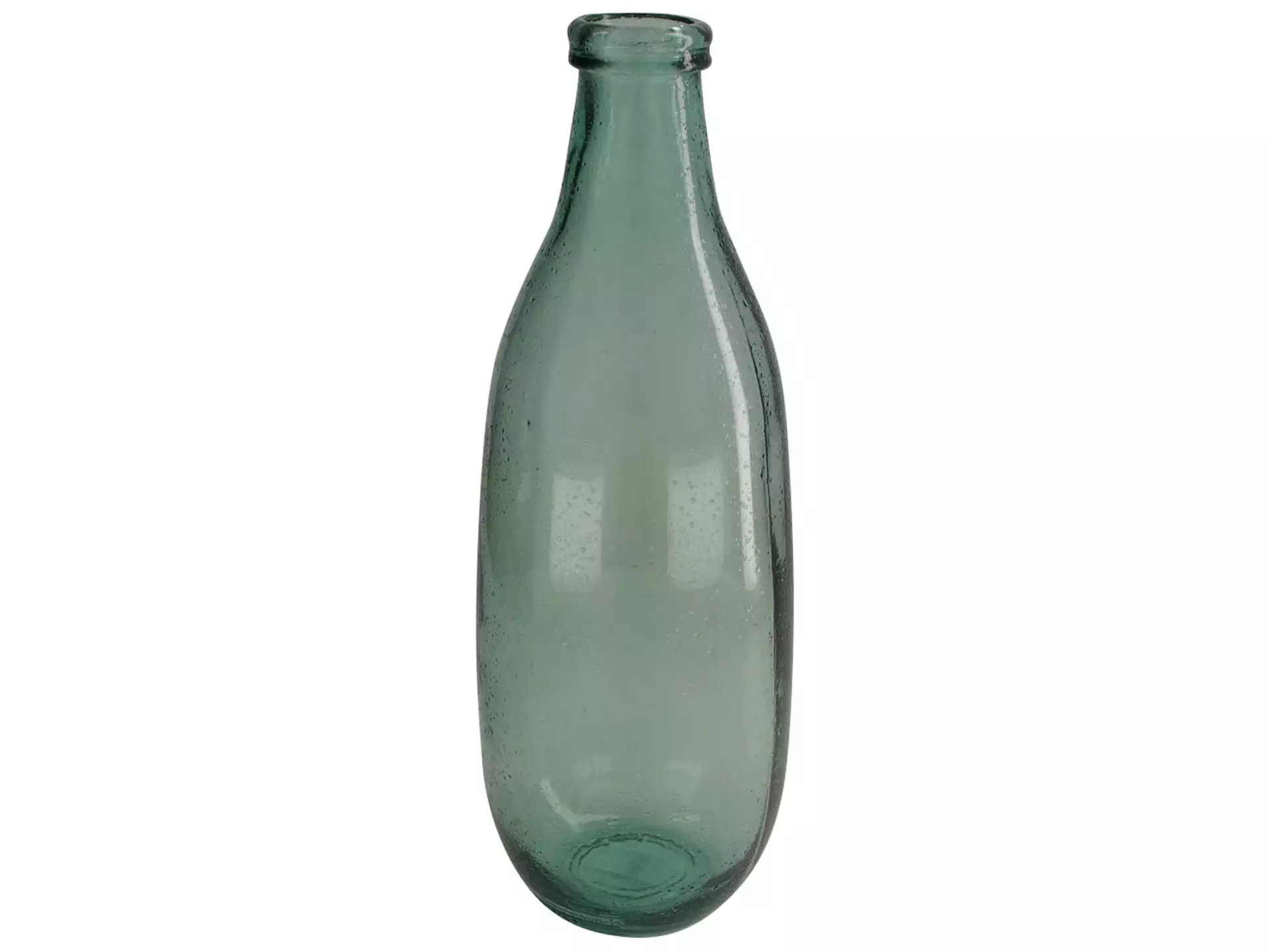 Flasche Glas Hellgrün H: 15 cm Decofinder