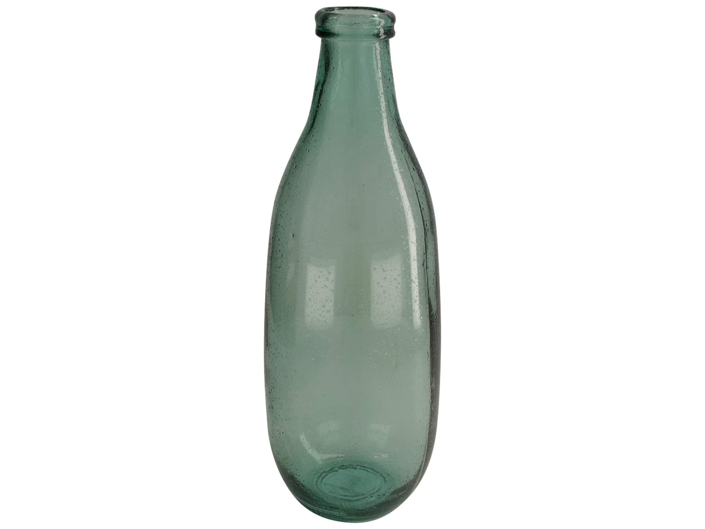 Flasche Glas Hellgrün H: 15 cm Decofinder