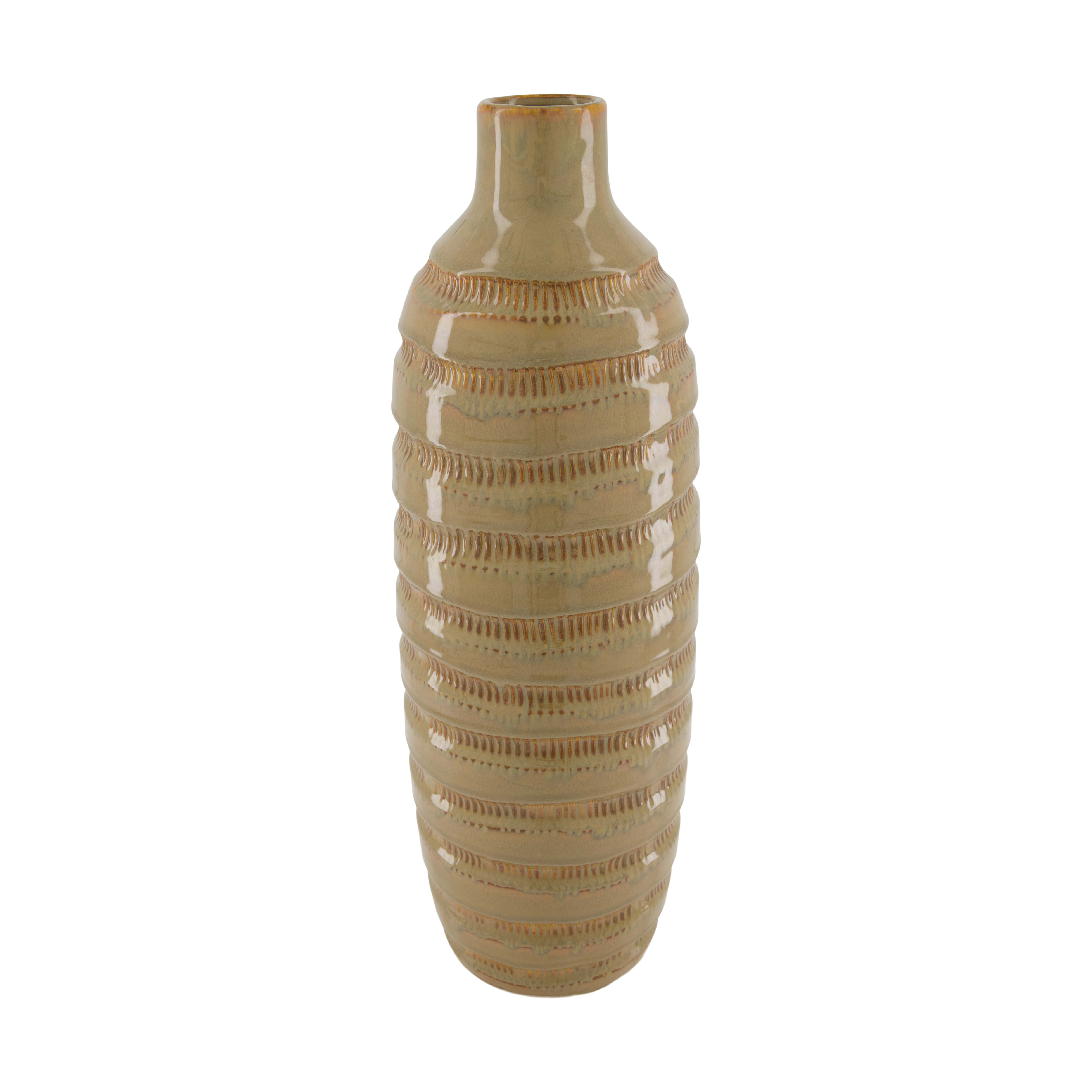 Vase Flasche, Keramik, Hellbraun Decofinder