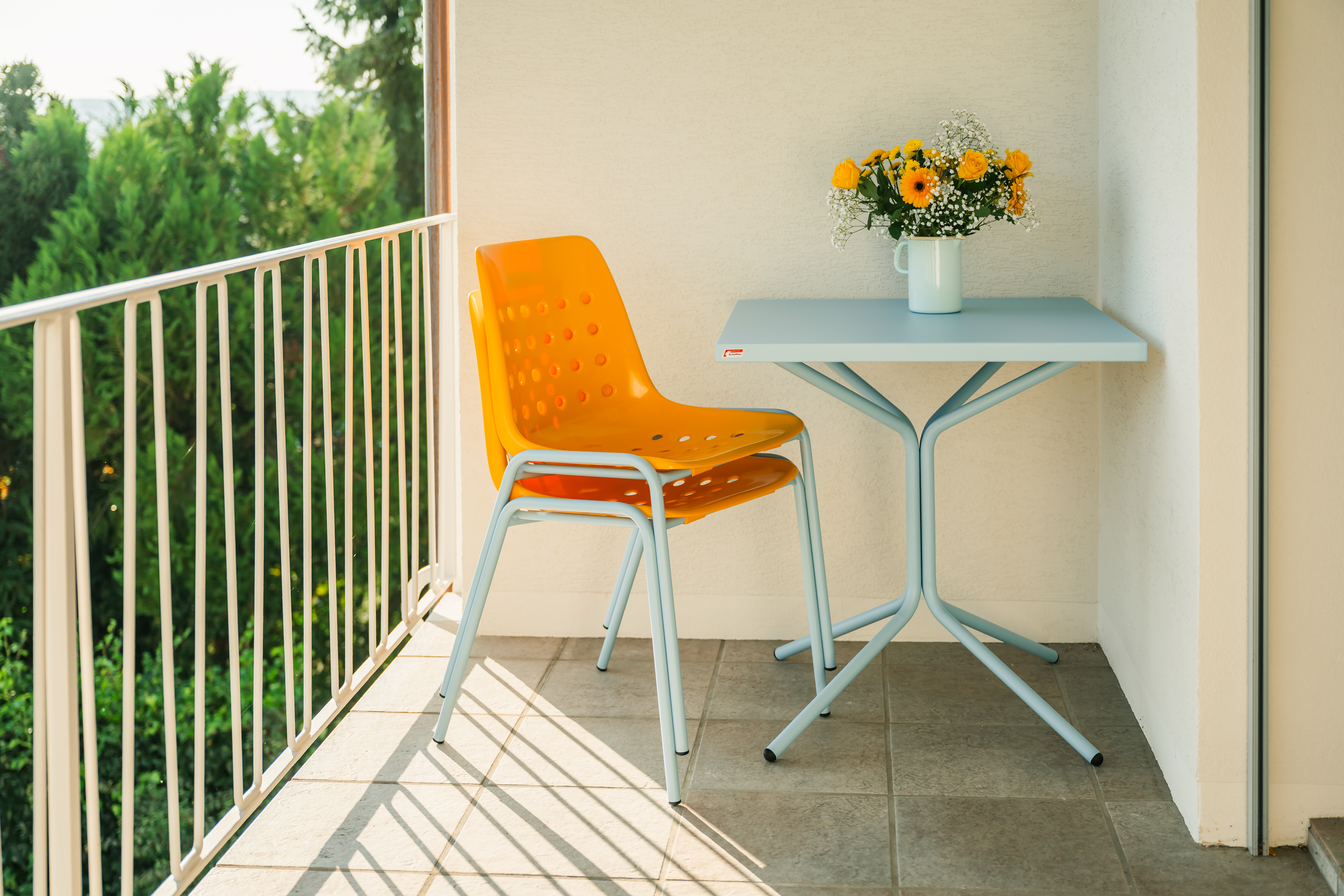 Metall-Beistelltisch Pix Rund Feuerverzinkt von Schaffner / Farbe: Orange / Grösse: x cm