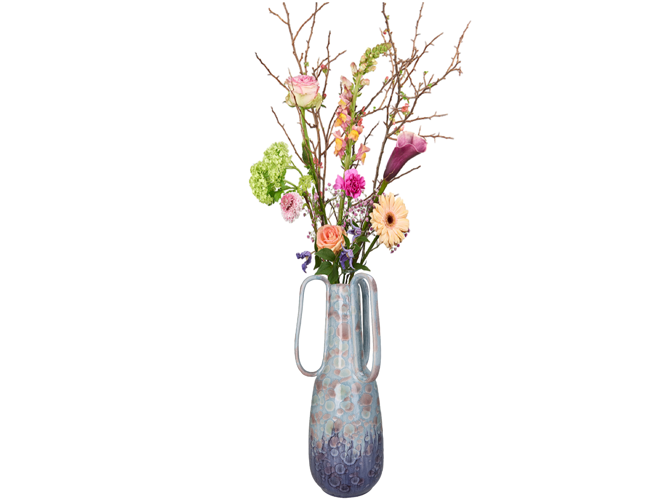 Vase Keramik Hellblau B: 18 cm Kersten