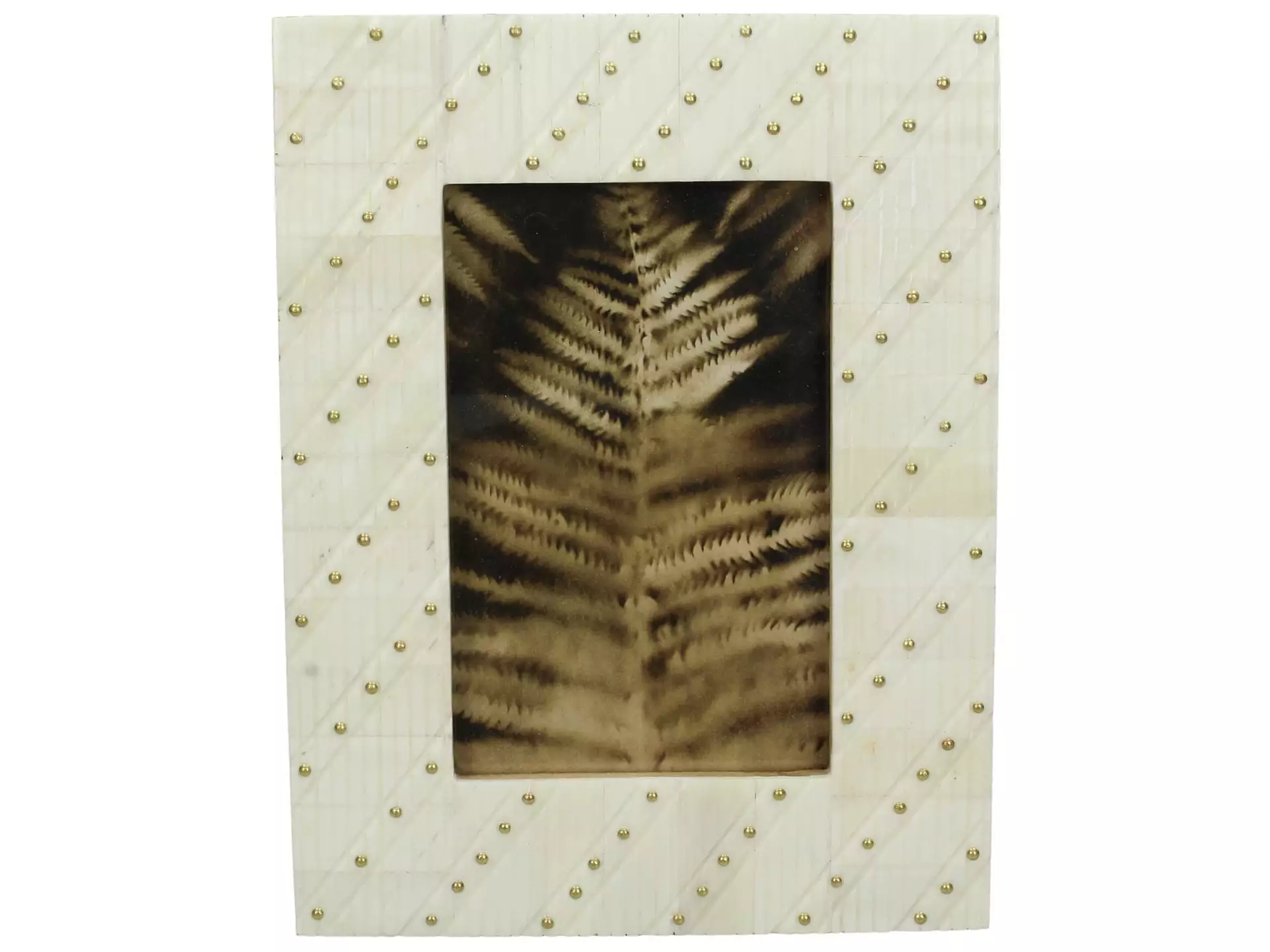 Fotorahmen Büffelknochen Creme H: 15 cm Kersten / Farbe: Gelb Schwarz Weiss