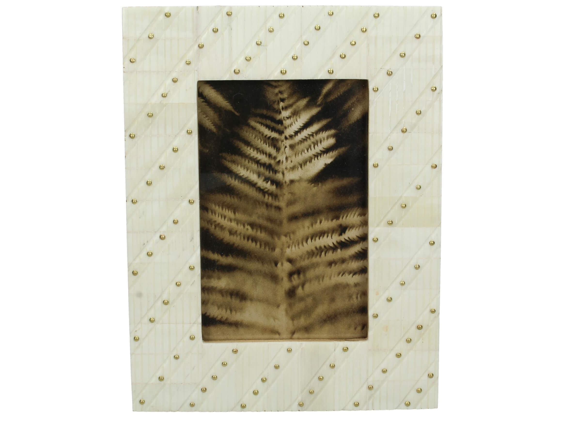 Fotorahmen Büffelknochen Creme H: 15 cm Kersten / Farbe: Gelb Schwarz Weiss