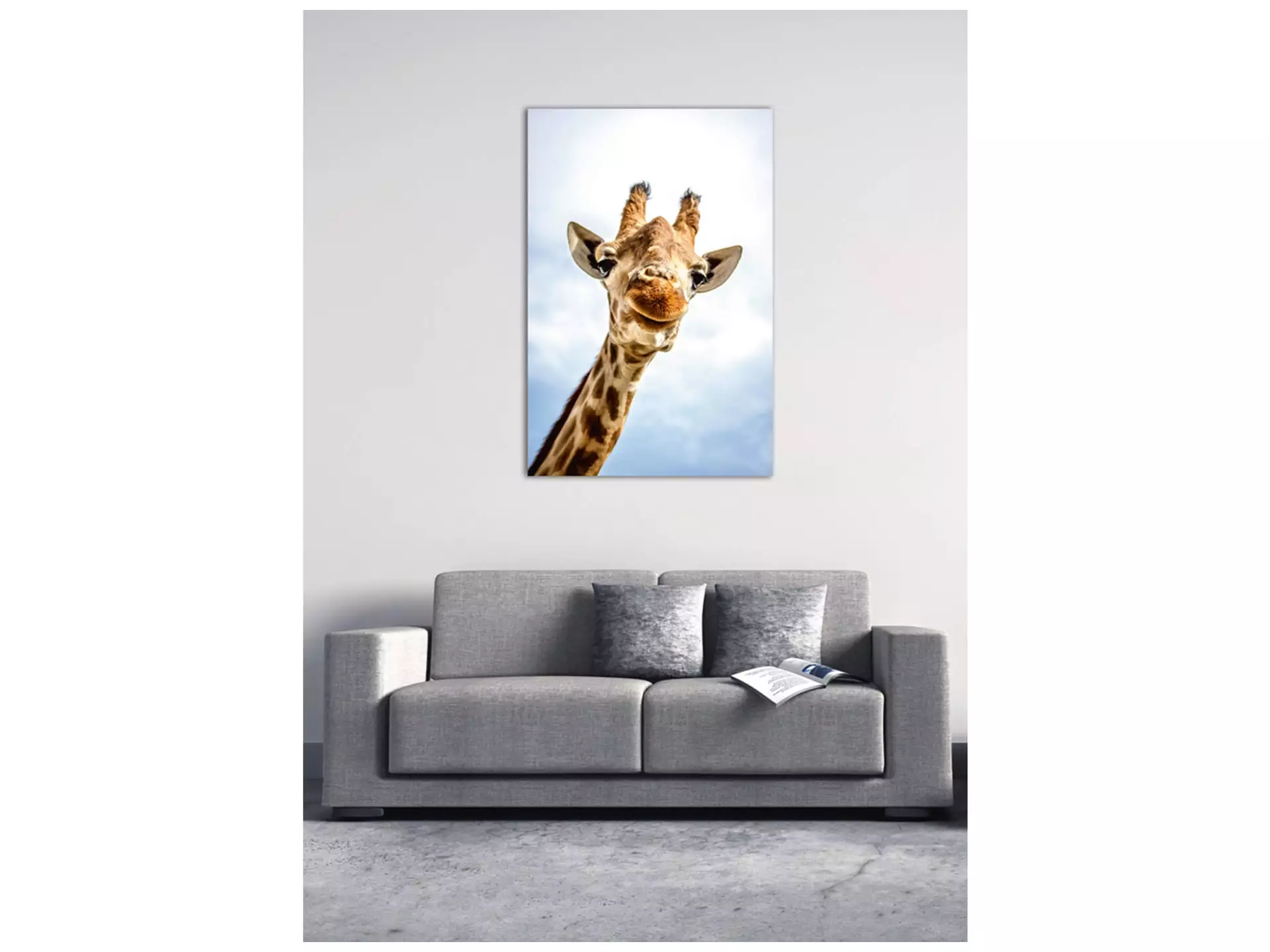 Digitaldruck auf Acrylglas Lächelnde Giraffe image LAND / Grösse: 120 x 80 cm