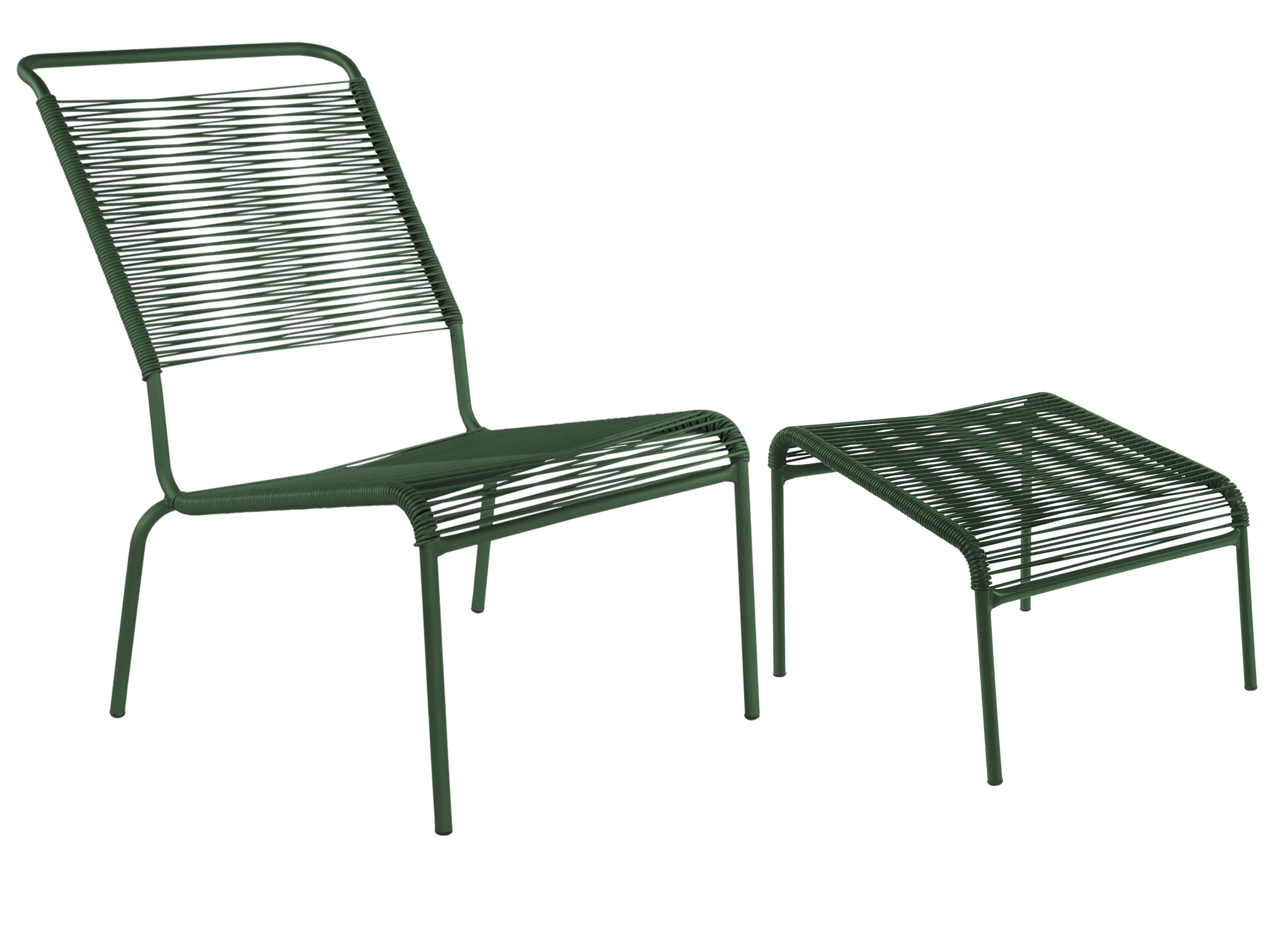 Schaffner Spaghetti-Lounger + Hocker Säntis Hochlehner Grün | Schubiger Möbel