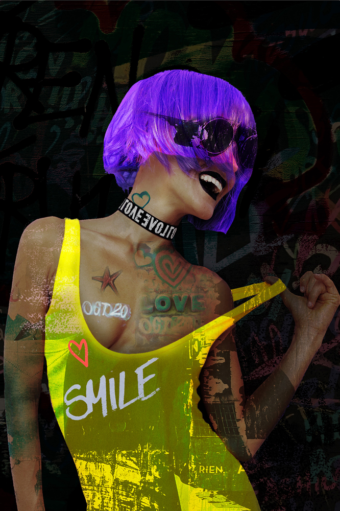 image LAND Glasbild Neon Girl  | Schubiger Möbel