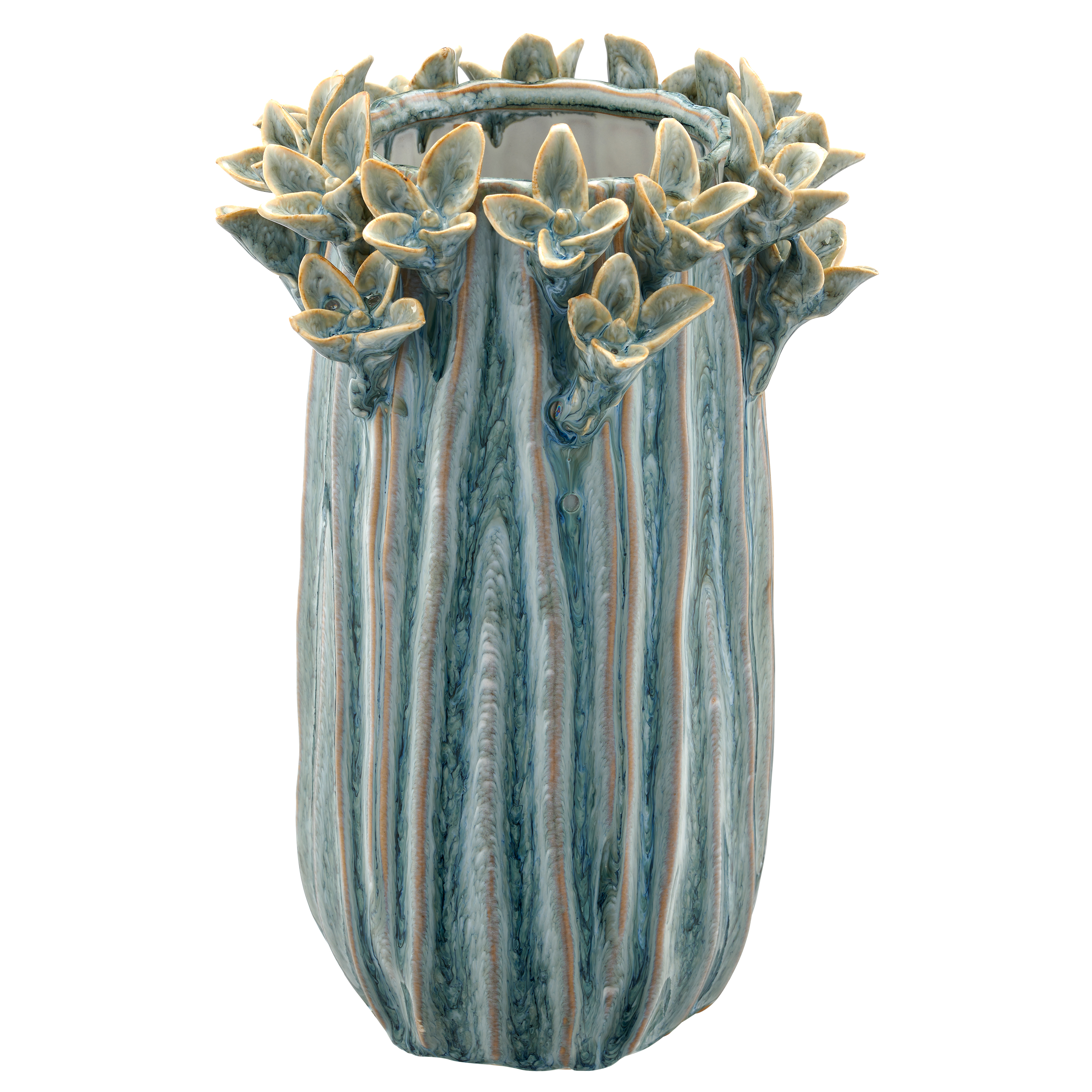 Vase Keramik, Blau Gasper