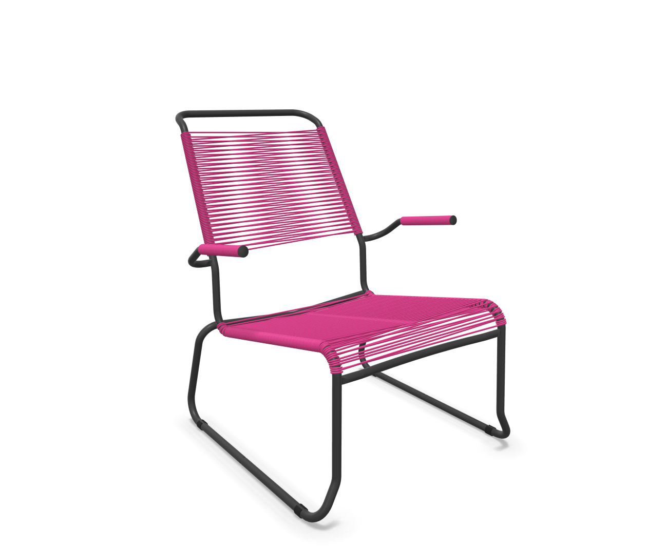 Schaffner Kufen-Spaghetti-Lounger Säntis mit Lehne / Hochlehner Rosa | Schubiger Möbel