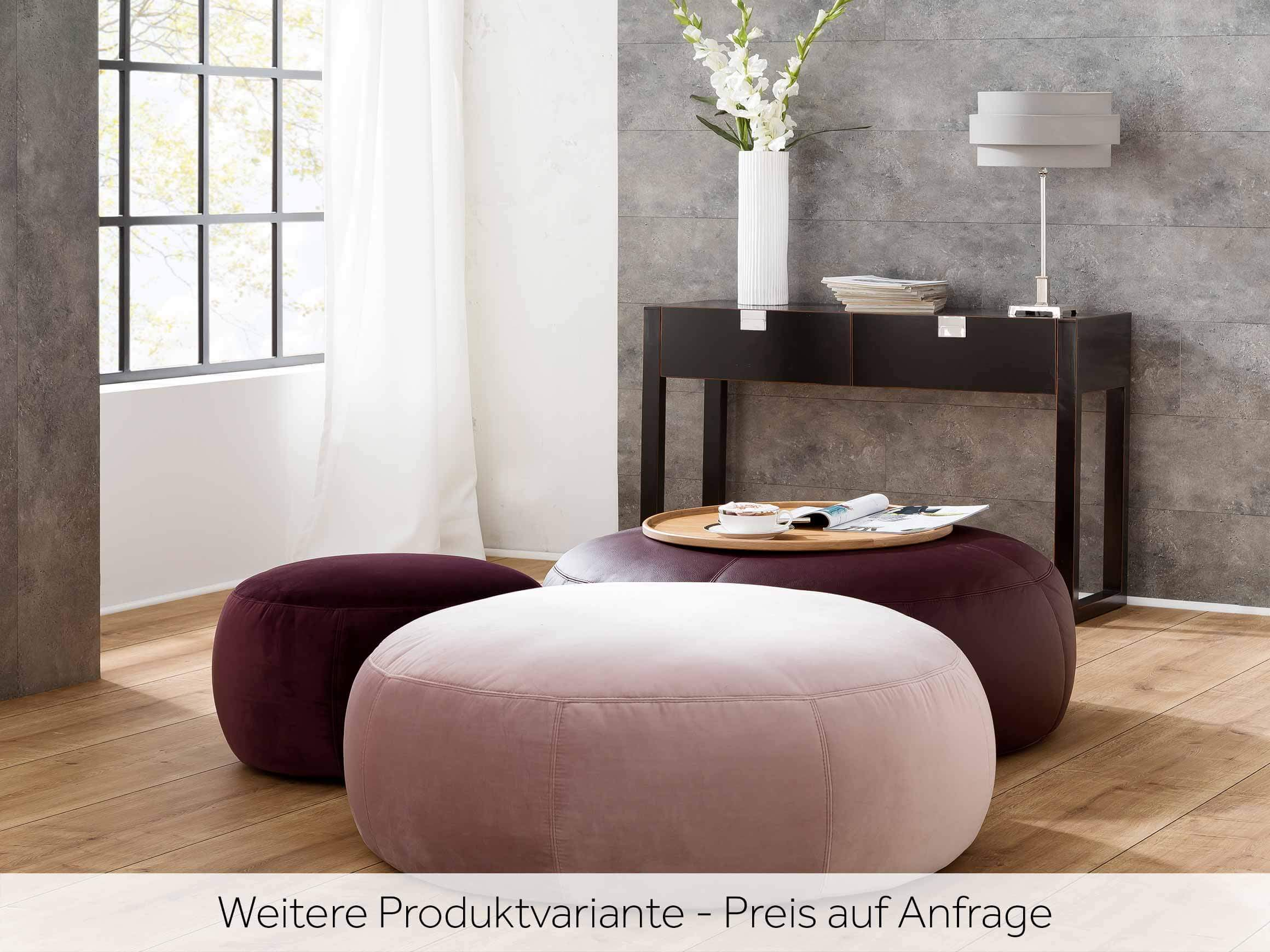 Hocker Annabelle Velvet D: 105 cm Candy / Farbe: Kupfer / Material: Stoff