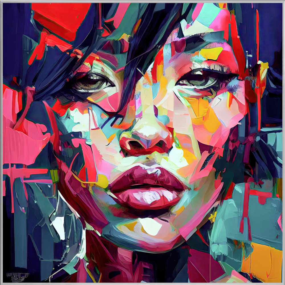 Bild mit Rahmen-Buntes Portrait-image LAND