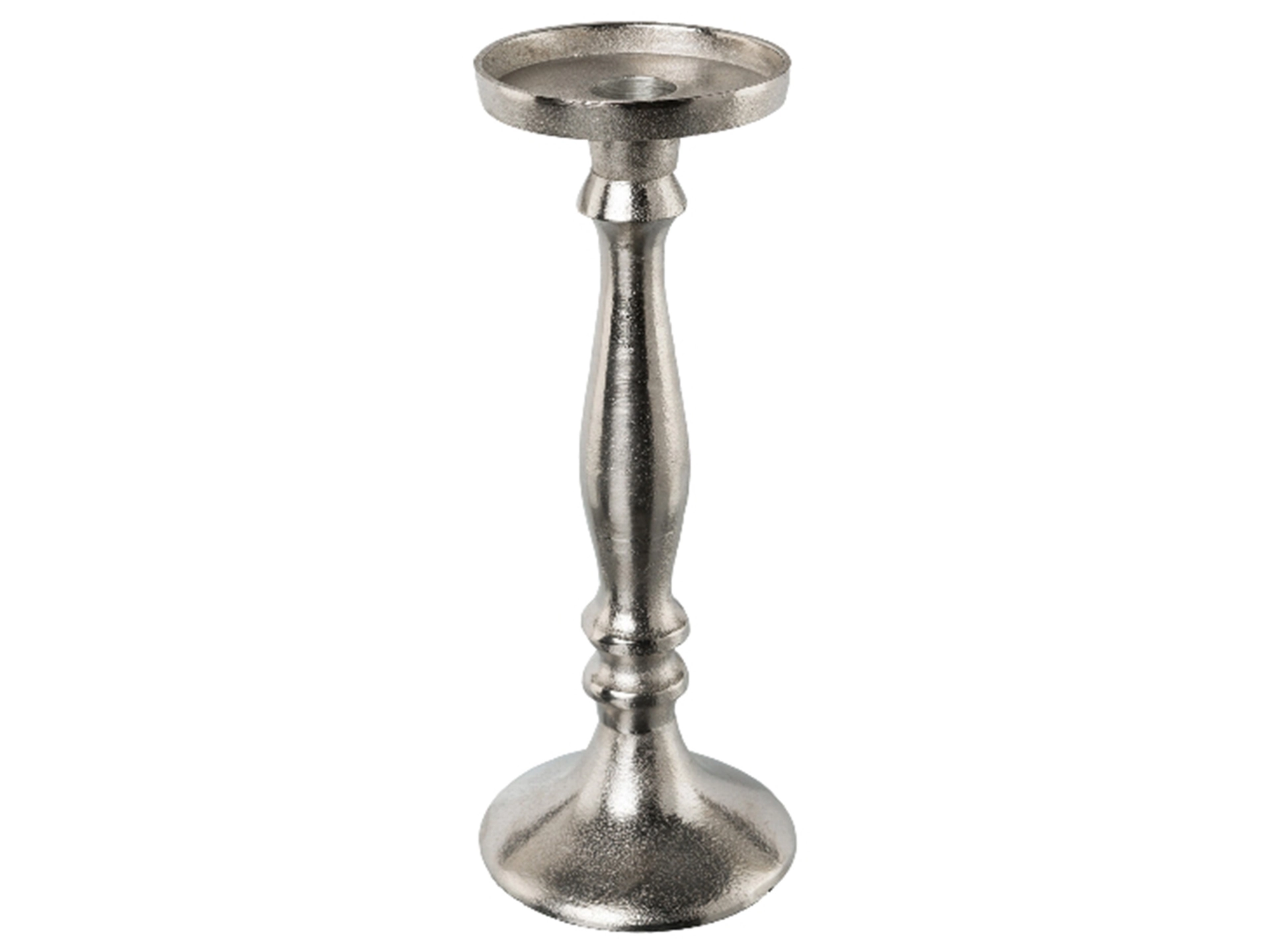 Kerzenständer Aluminium Silber H: 25 cm Gasper