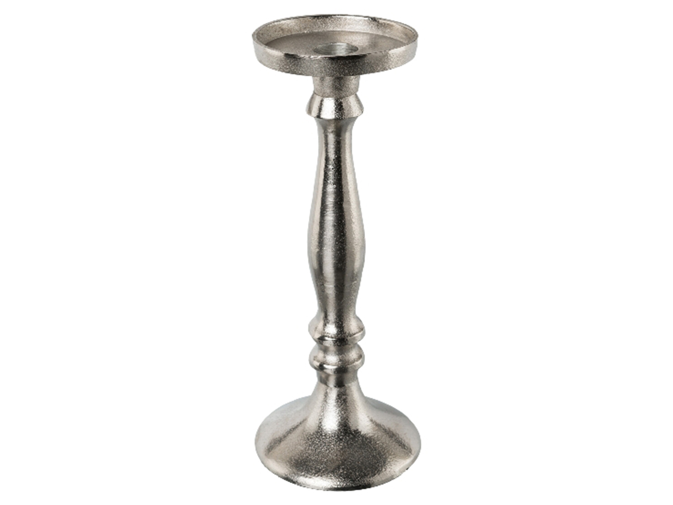 Kerzenständer Aluminium Silber H: 25 cm Gasper