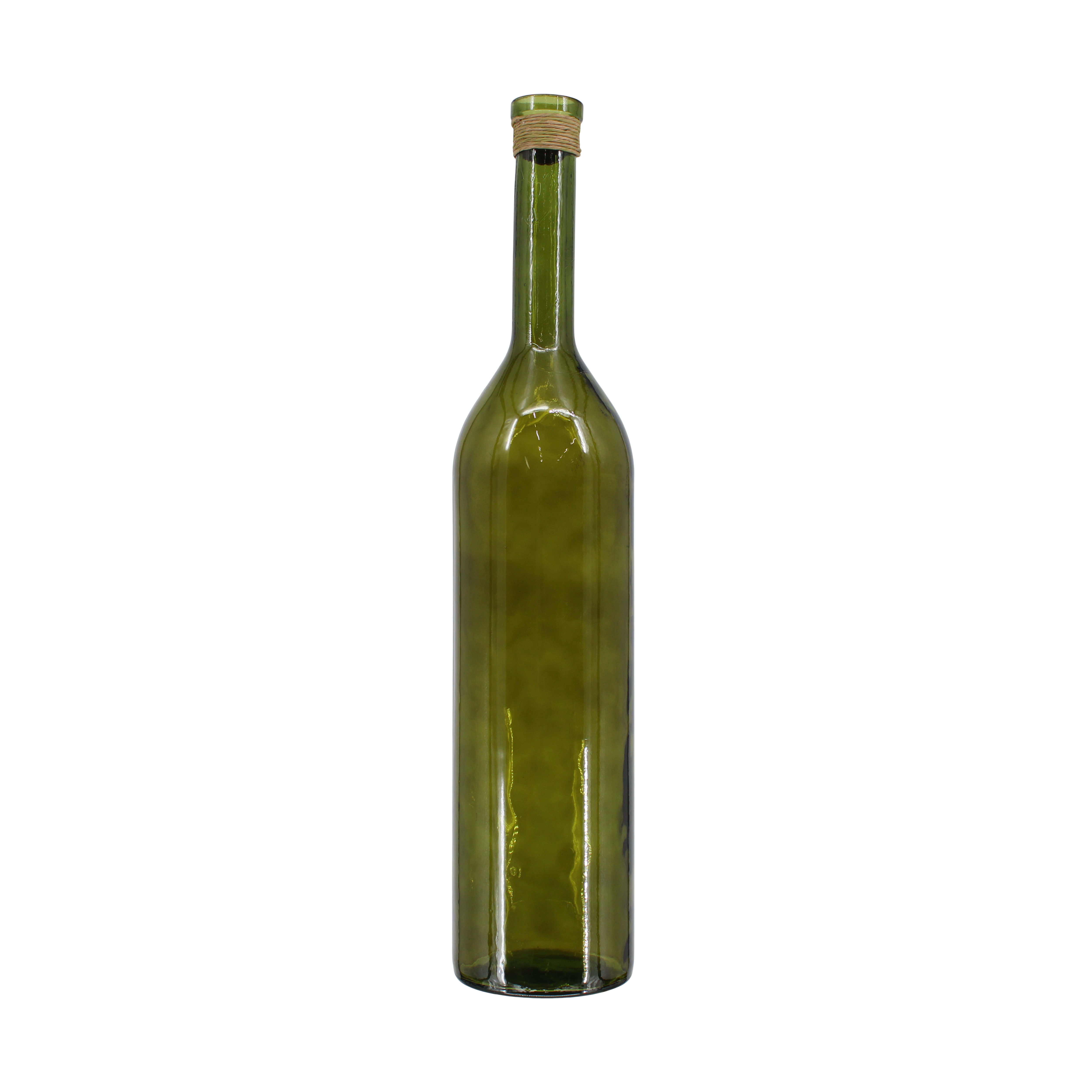 Vase Flasche Glas, Olivgrün H: 100 cm Decofinder