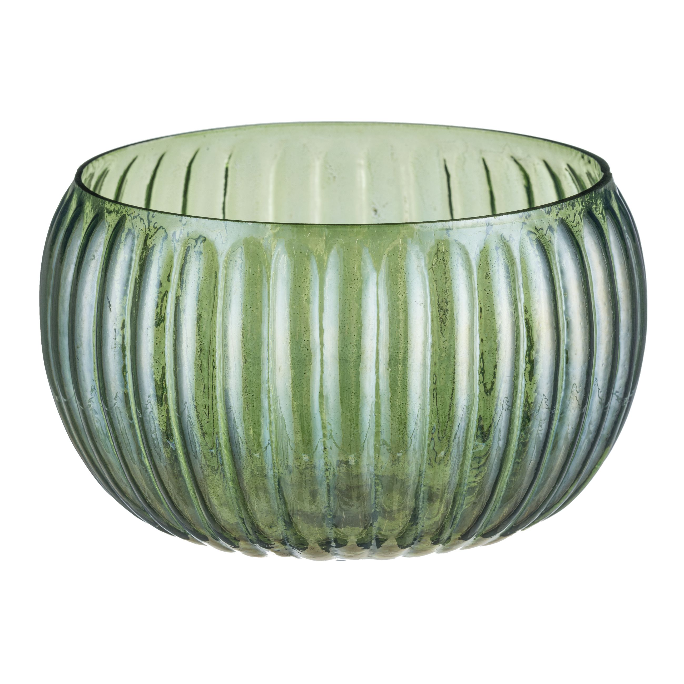 Schale Glas Geriffelt, Moos H: 12 cm Gasper / Farbe: