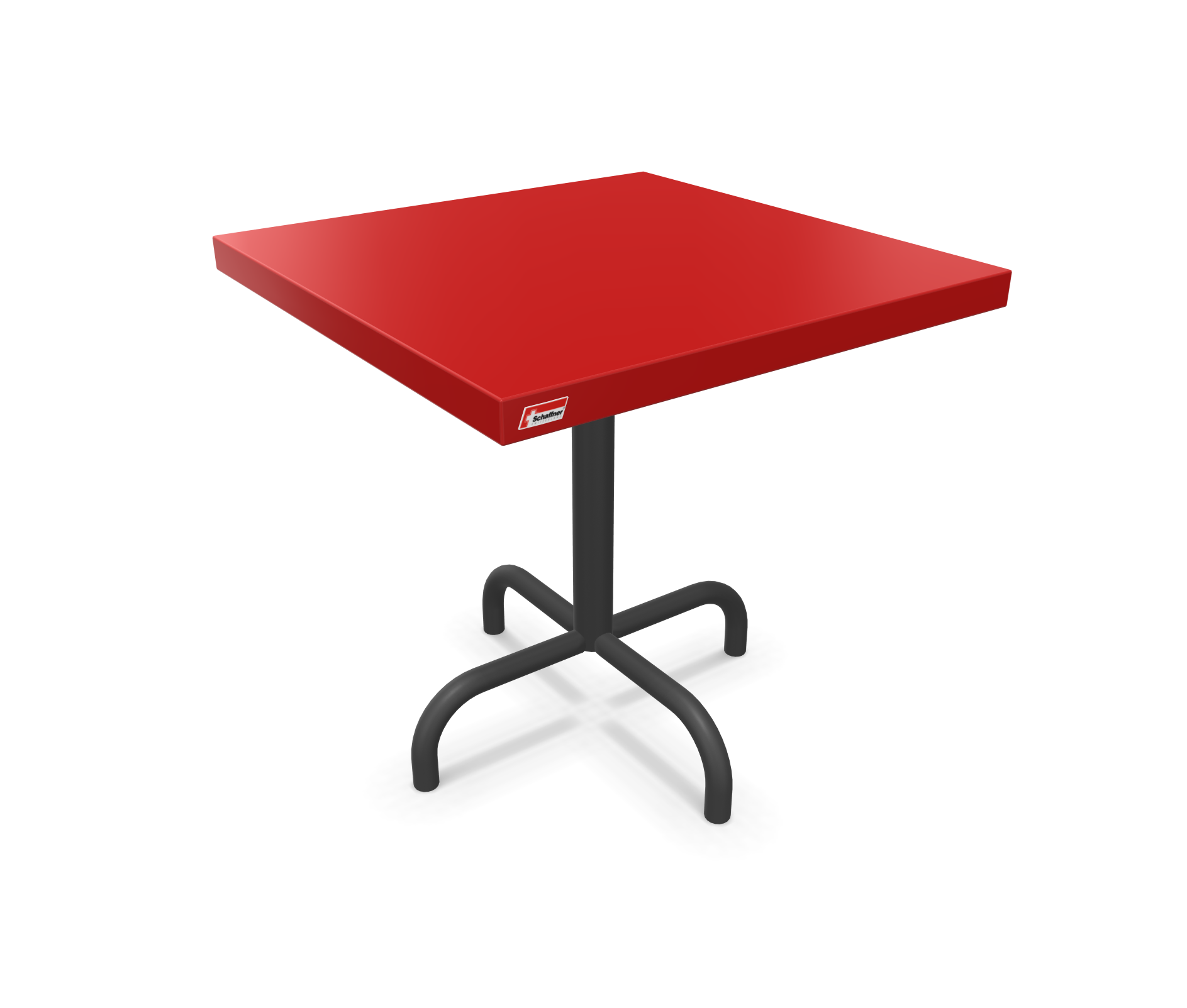 Metall-Beistelltisch Säntis Quadratisch von Schaffner / Farbe: Rot / Grösse: 50 x 50 cm