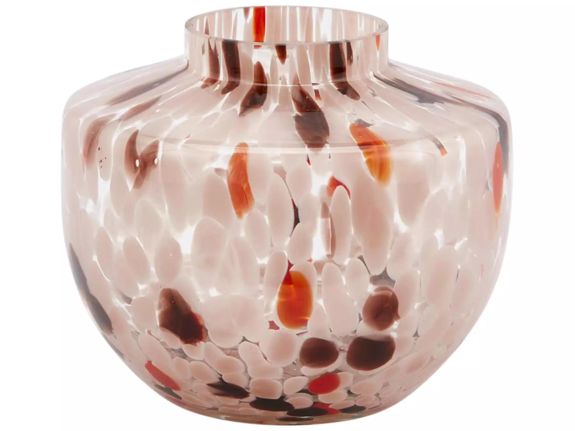 Vase Glas Getupft Rosa H: 17 cm Edg