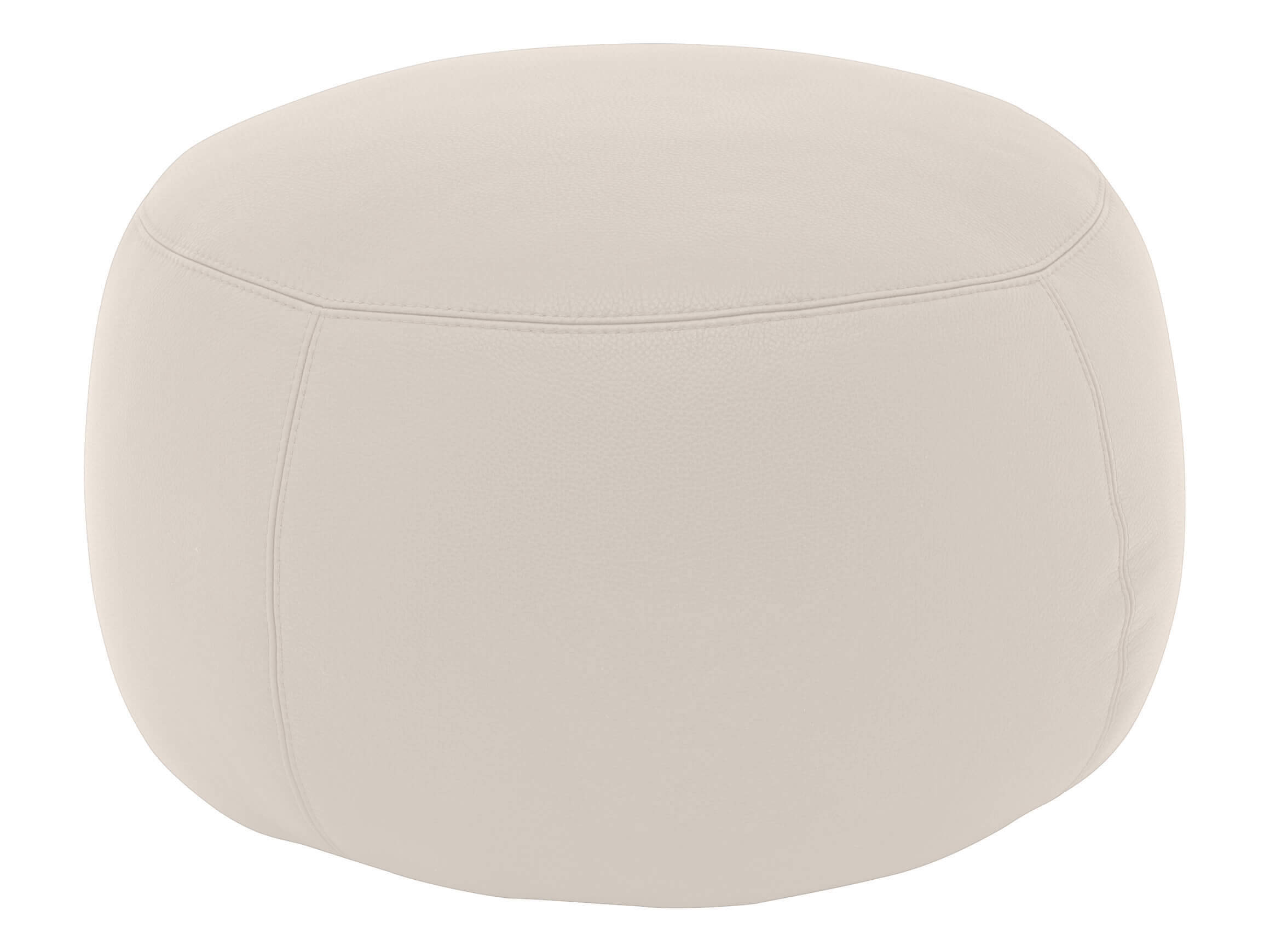 Annabelle leather stool D: 60 cm Candy / Colour: Beige / Material: Leather