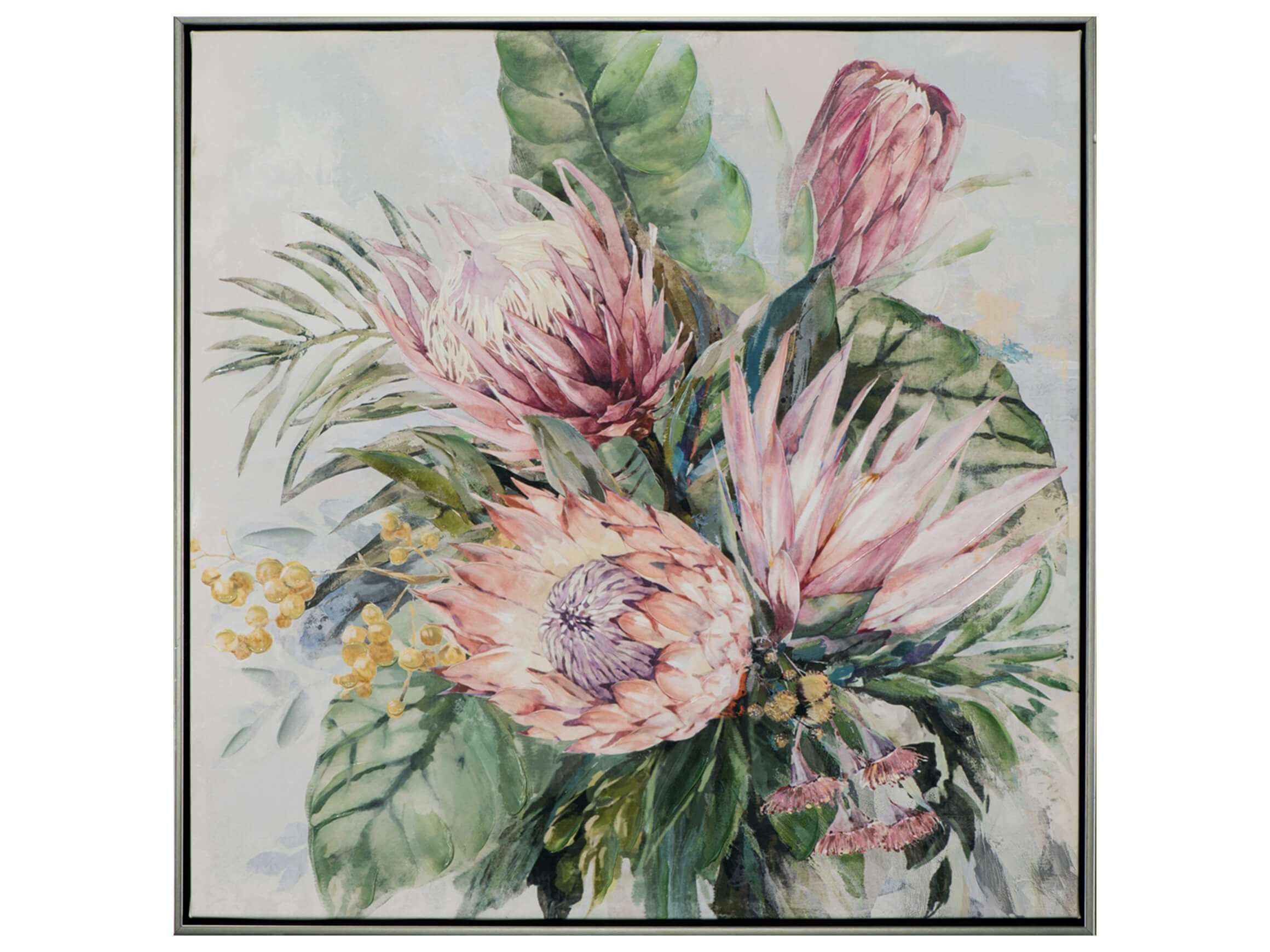 Bild mit Rahmen Rosafarbene Protea-Blüten image LAND