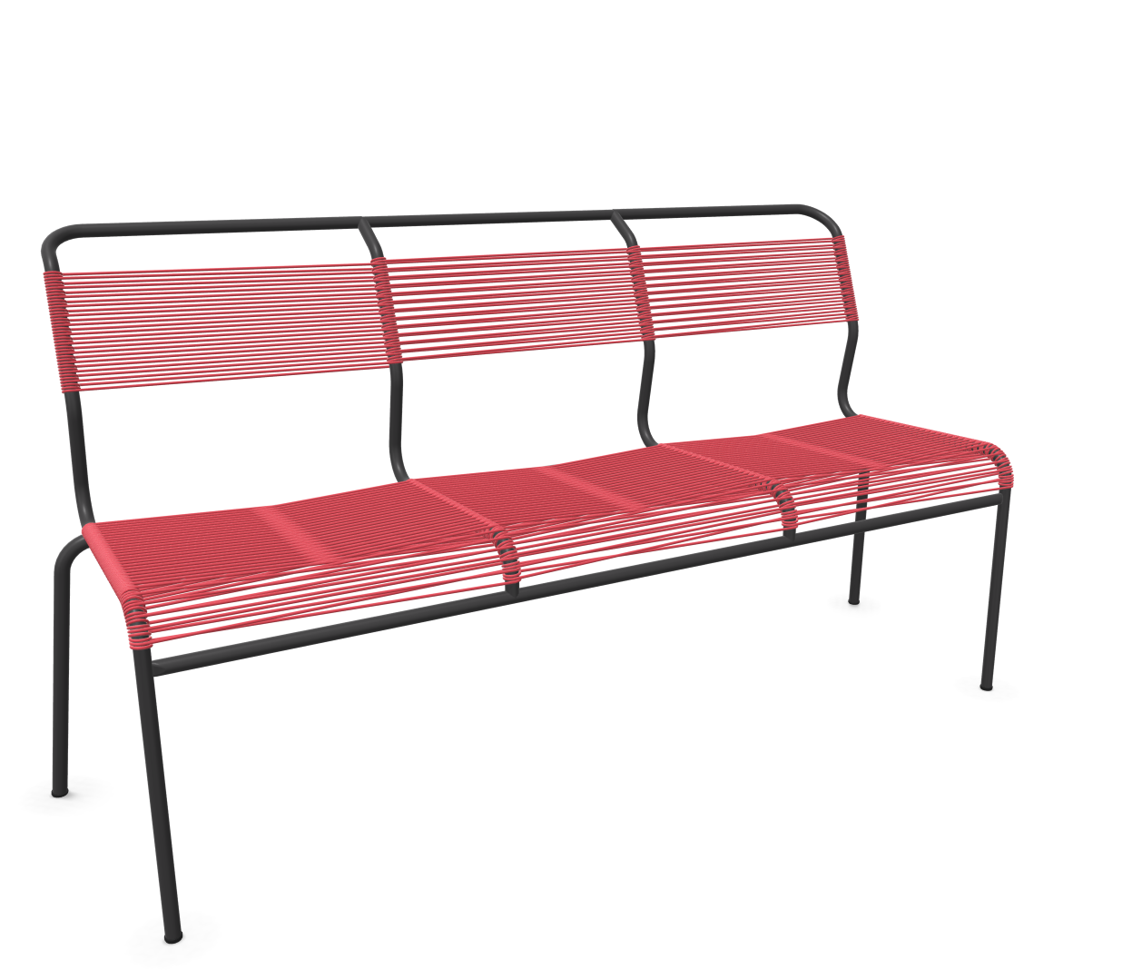 Spaghetti-3er-Bank Säntis von Schaffner / Farbe: Ahornrot / Grösse: 163 x 58 cm