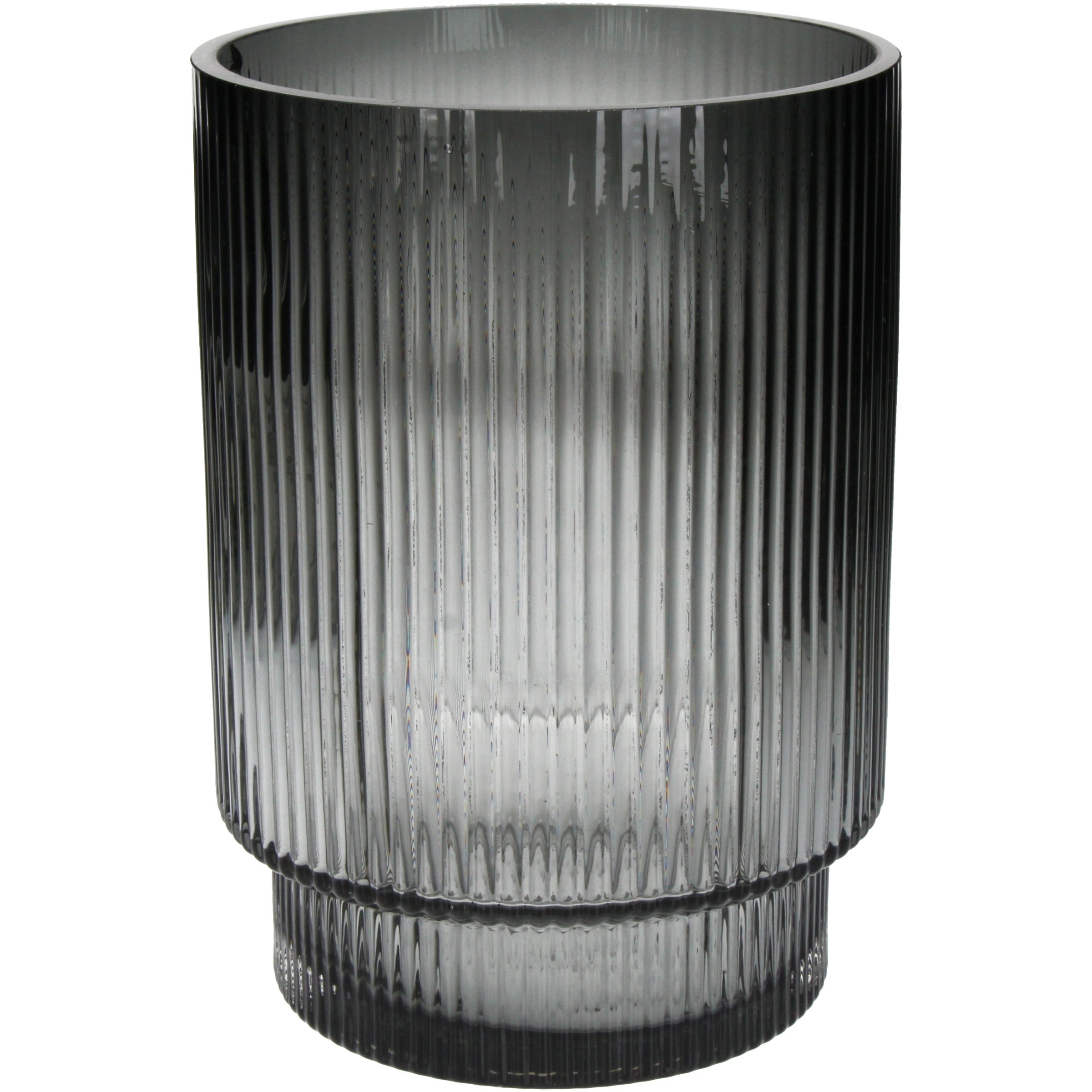 Kersten Vase Stripe, Glas, Grau H: 22 cm  | Schubiger Möbel