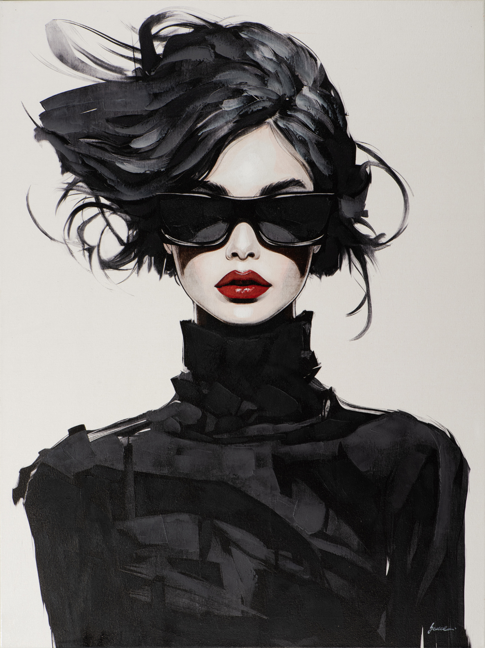 Gemälde-Black Lady-image LAND