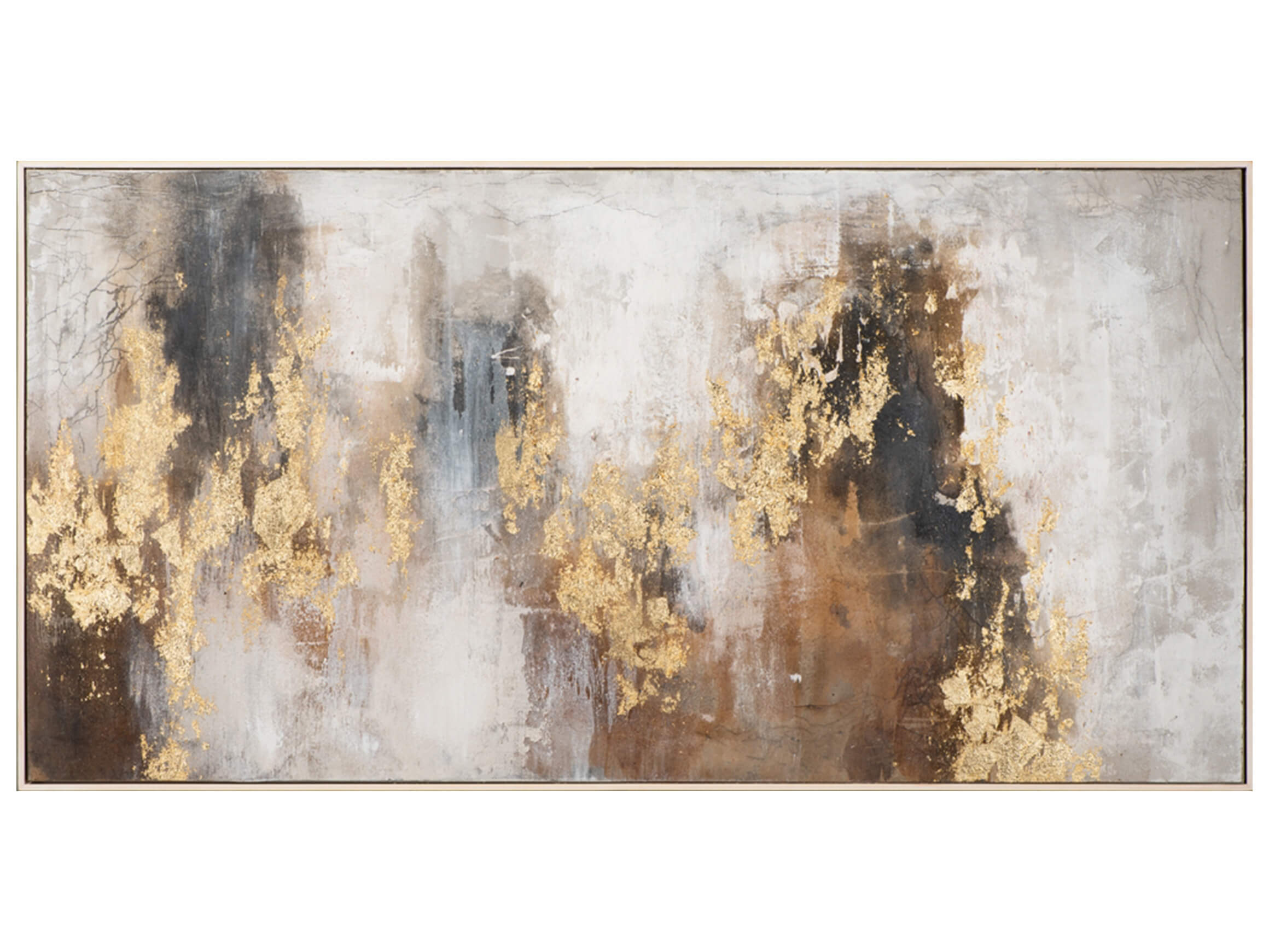 image LAND Bild mit Rahmen Abstrakte Goldkomposition Gelb | Schubiger Möbel