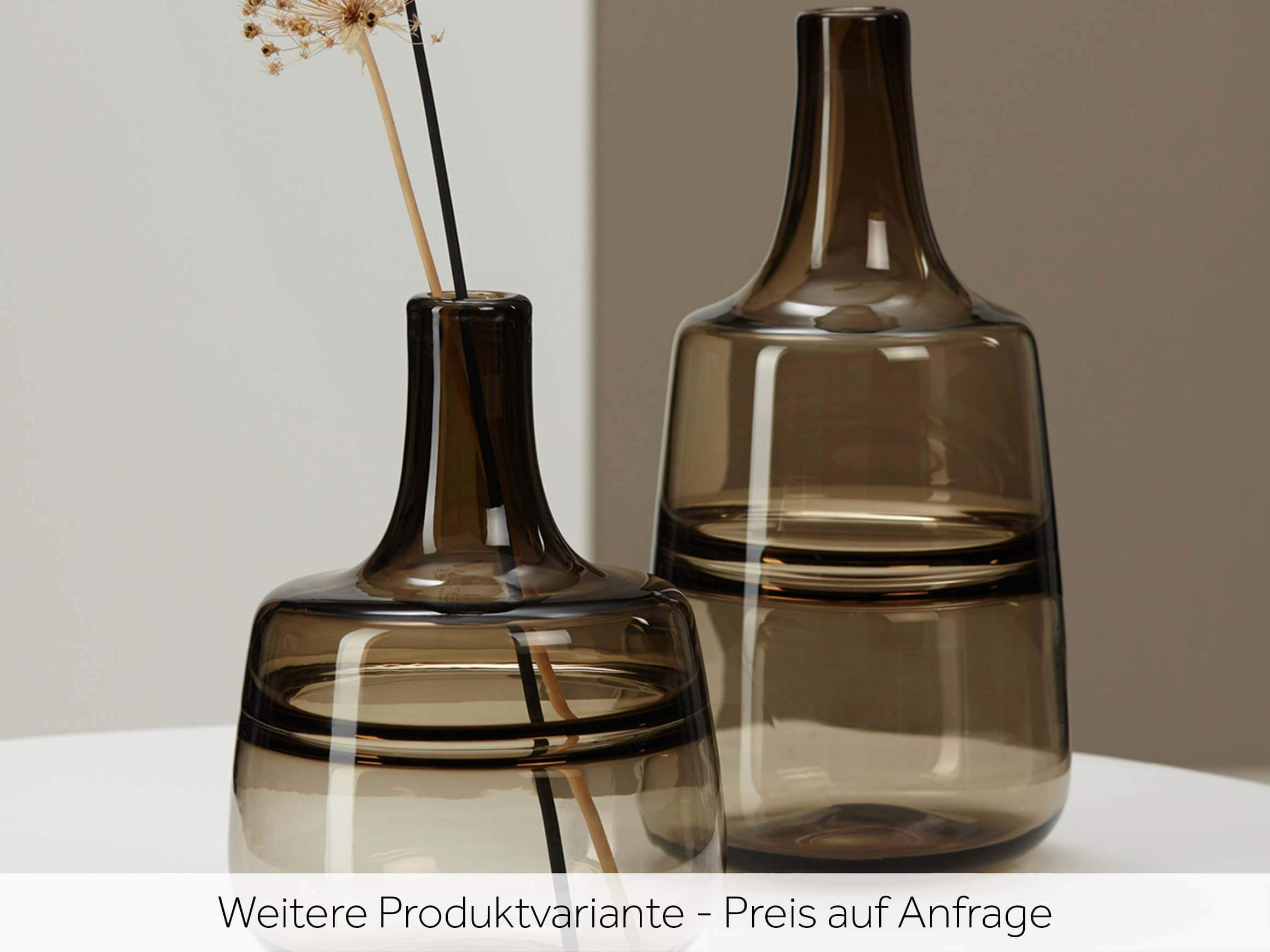 Vase Zenika Flasche Grau H: 24 cm Kaheku