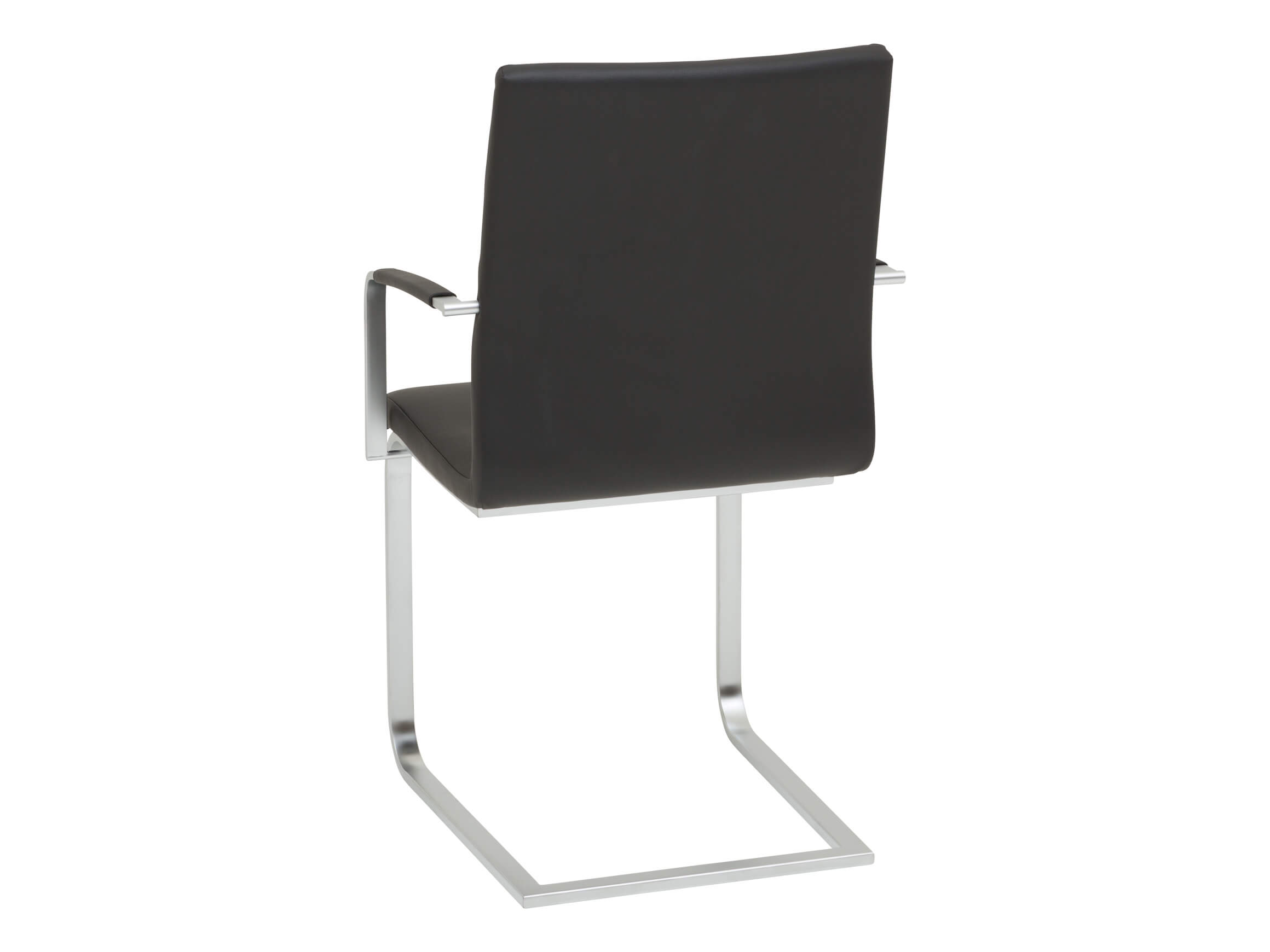 Armlehnstuhl Mona, Leder Schwarz, Freischwinger, b 52