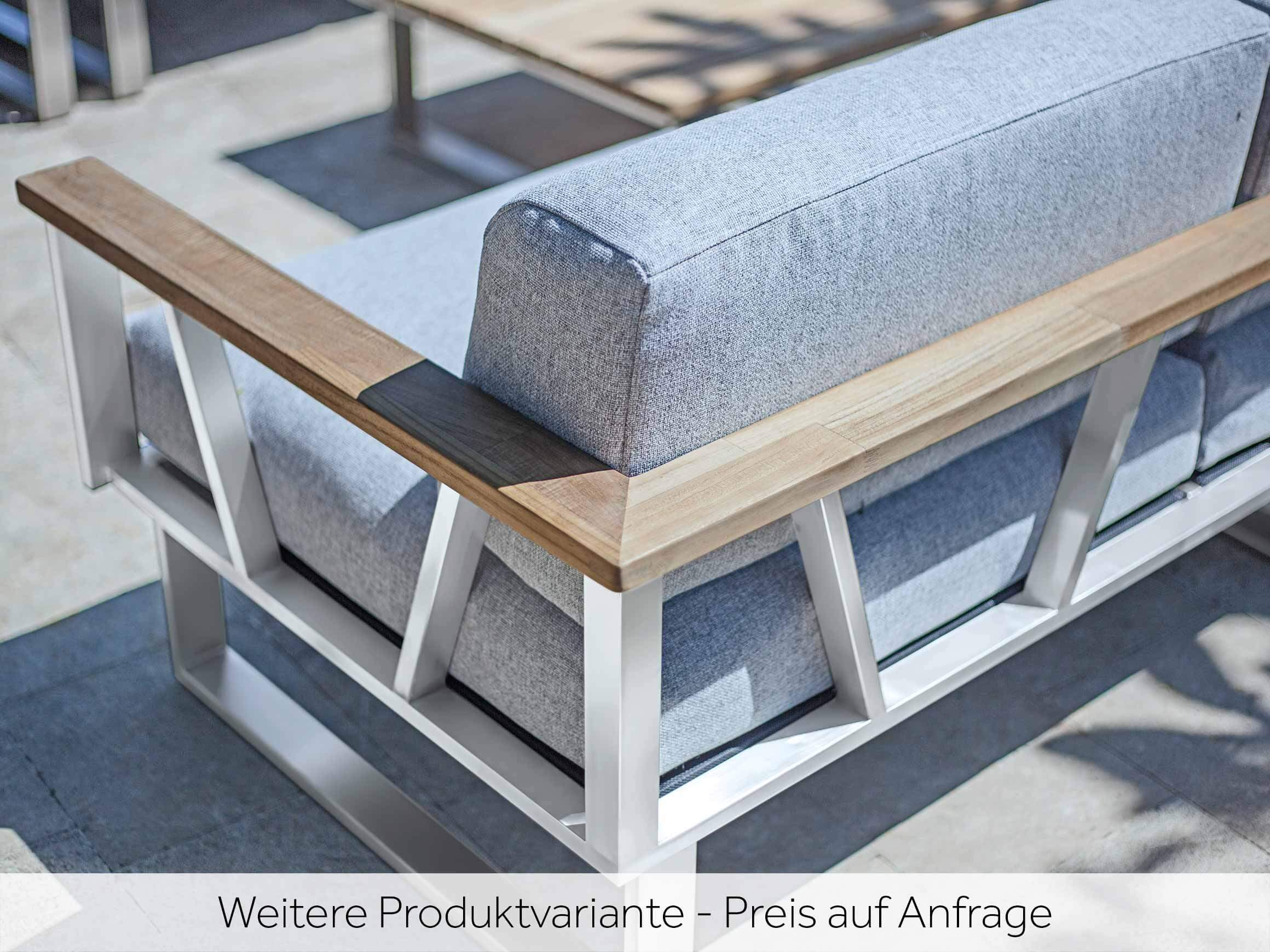 2er Gartenlounge Belvedere, Edelstahl, Teak, b 148 cm t