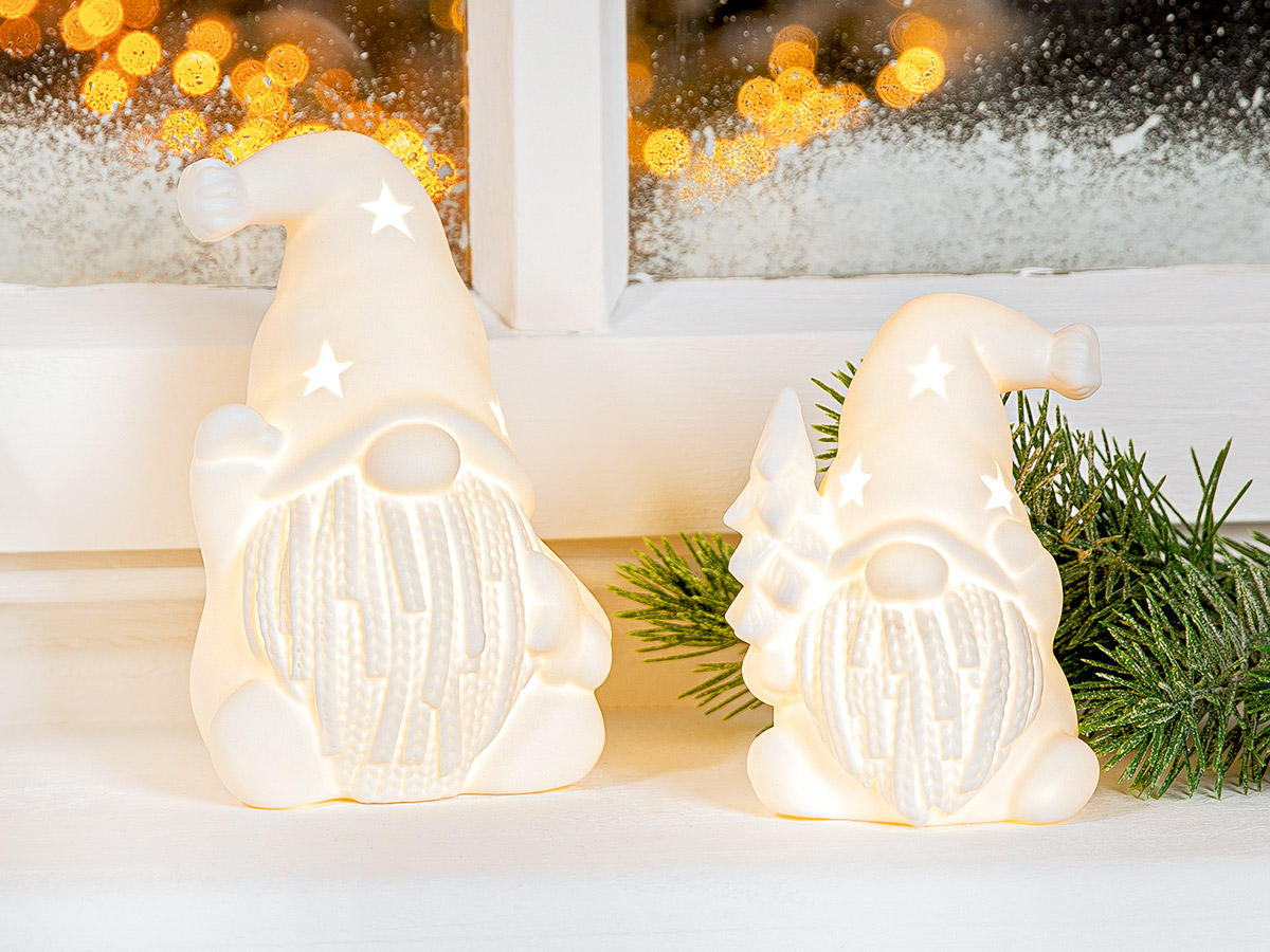 Figur Wichtel-Led, Weiss H: 13 cm Gilde / Farbe: