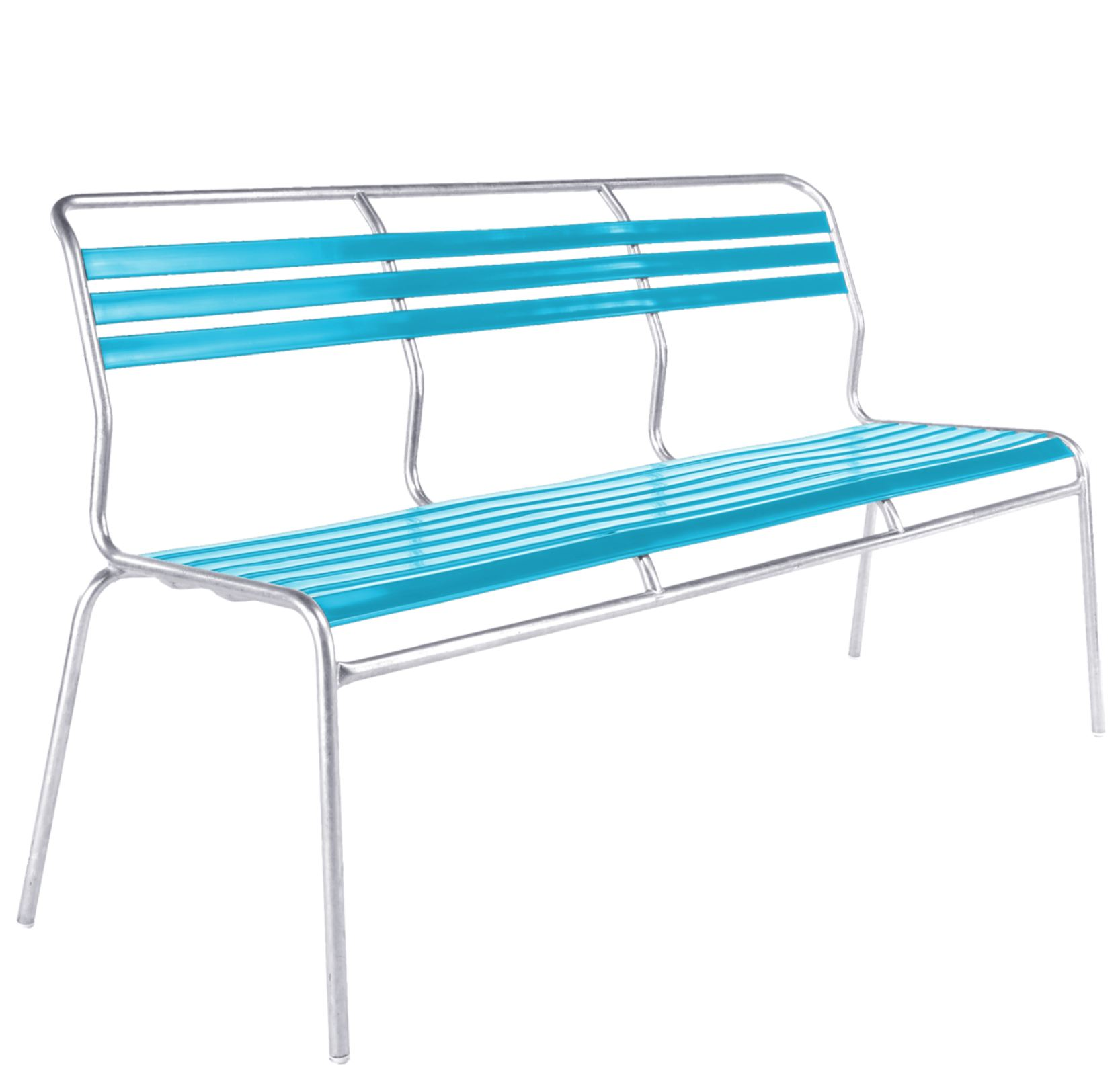 Lättli-Bank Säntis Feuerverzinkt von Schaffner / Farbe: Türkis / Grösse: 150 x 58 cm