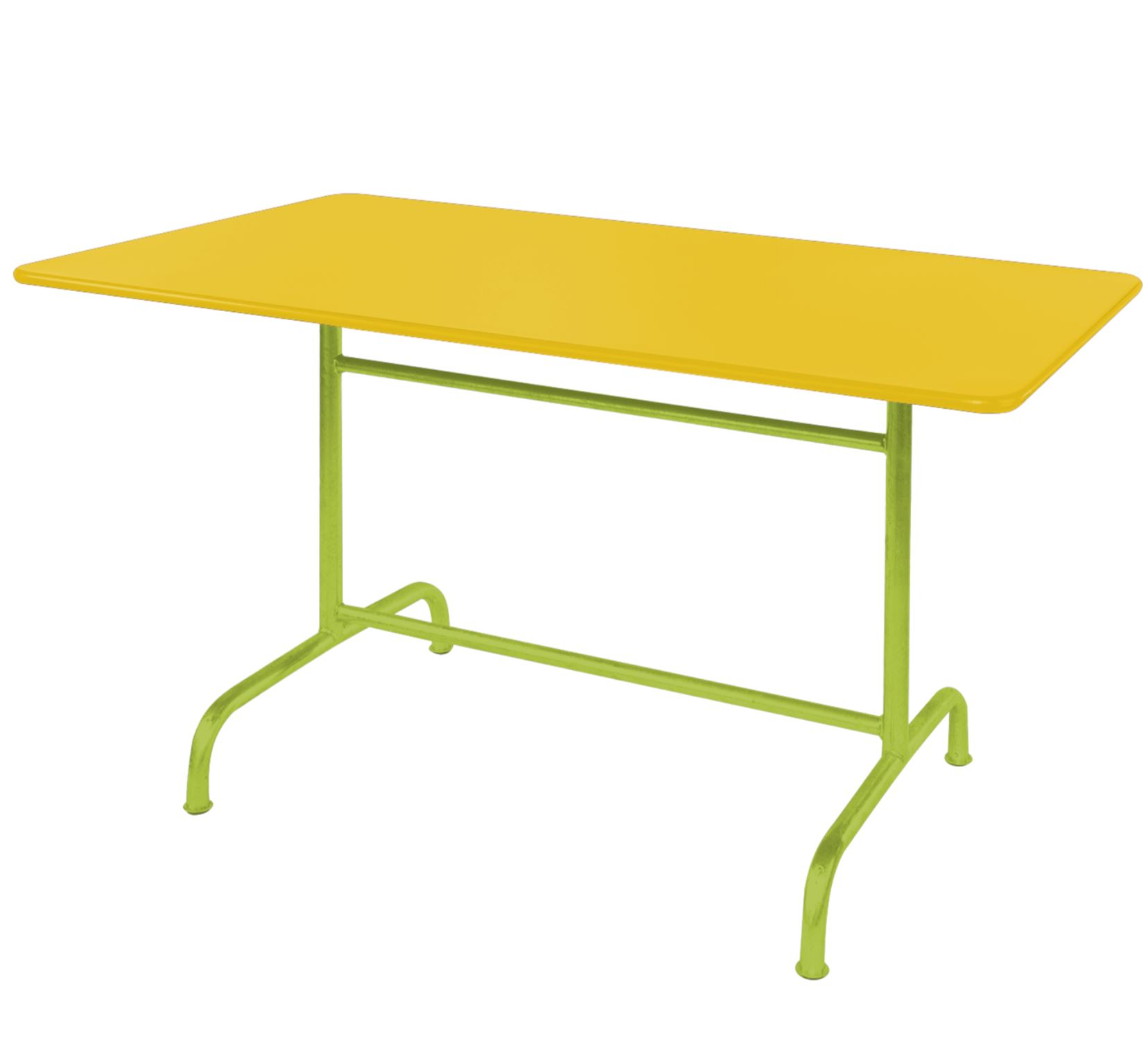 Rigi metal table Schaffner / Colour: yellow