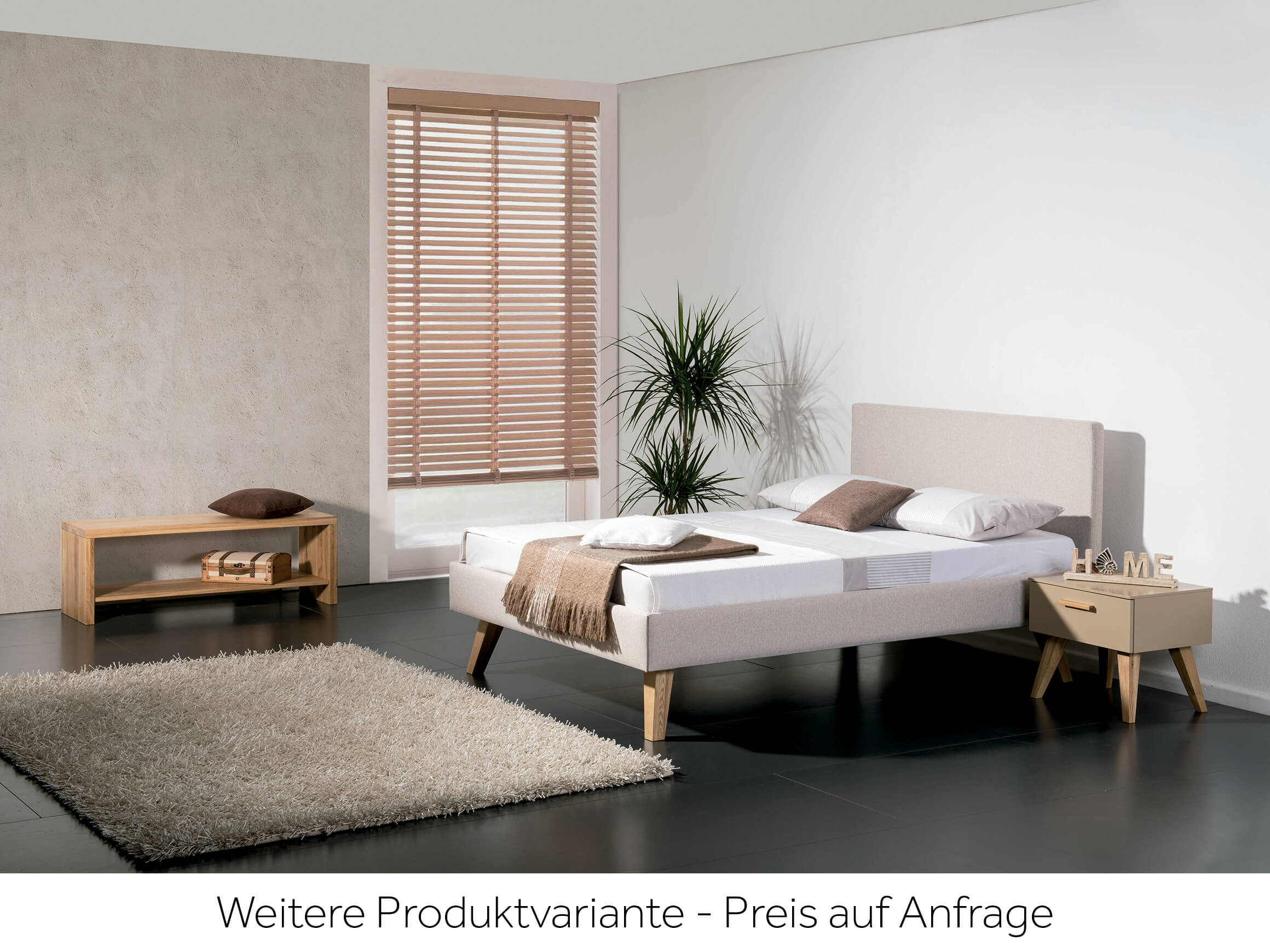 Bett Taviano Modular / Farbe: Anthrazit / Bezugsmaterial: Stoff / Liegefläche: 180 x 200 cm