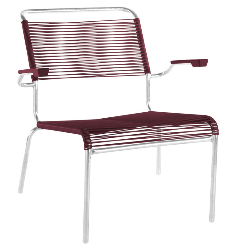 Spaghetti-Lounger Säntis mit Armlehnen Schaffner / Farbe: Anthrazit