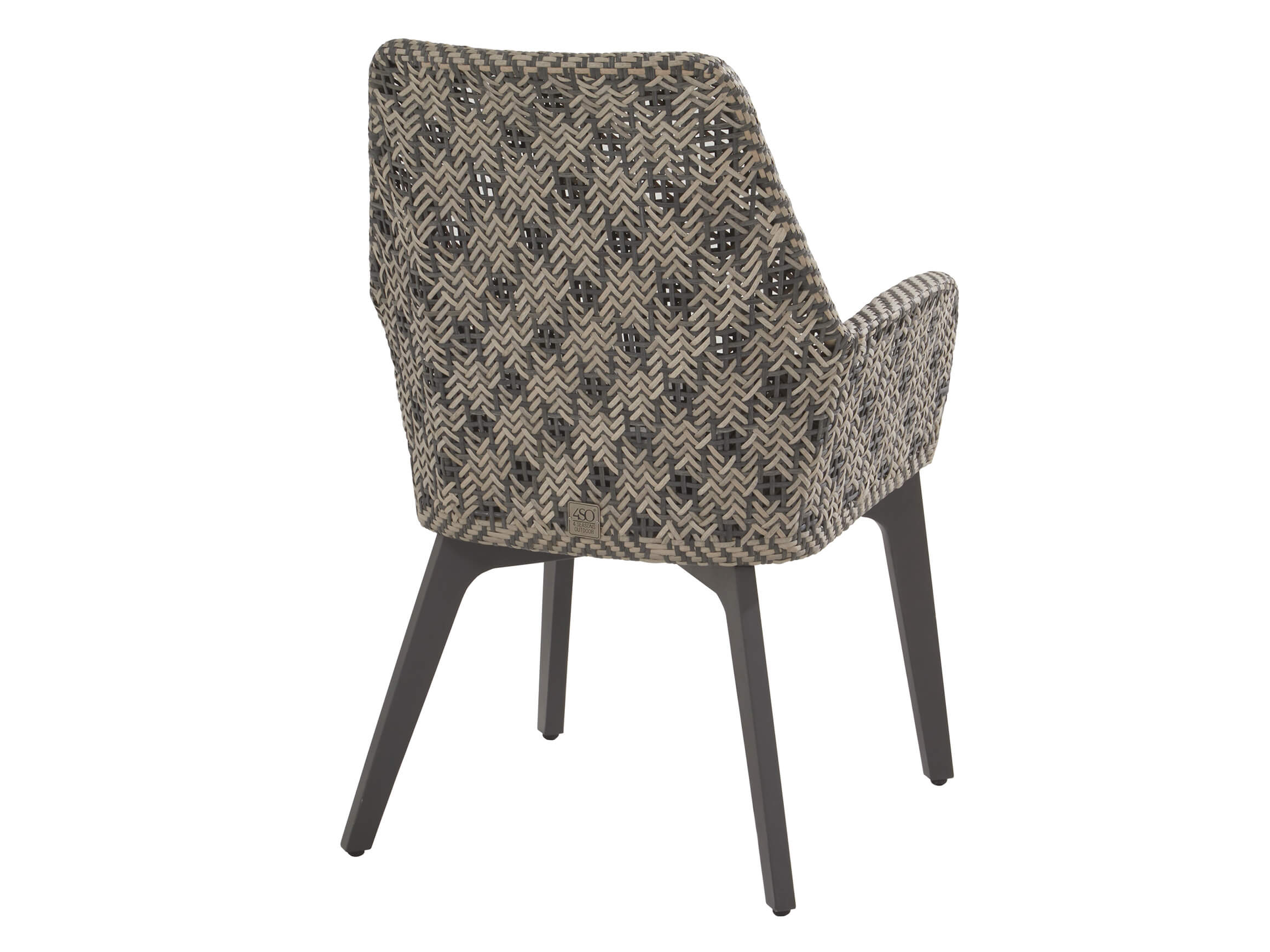 Chaise de jardin Sabino, tressée, coussin gris, l 65 cm p 47 cm h 94 cm