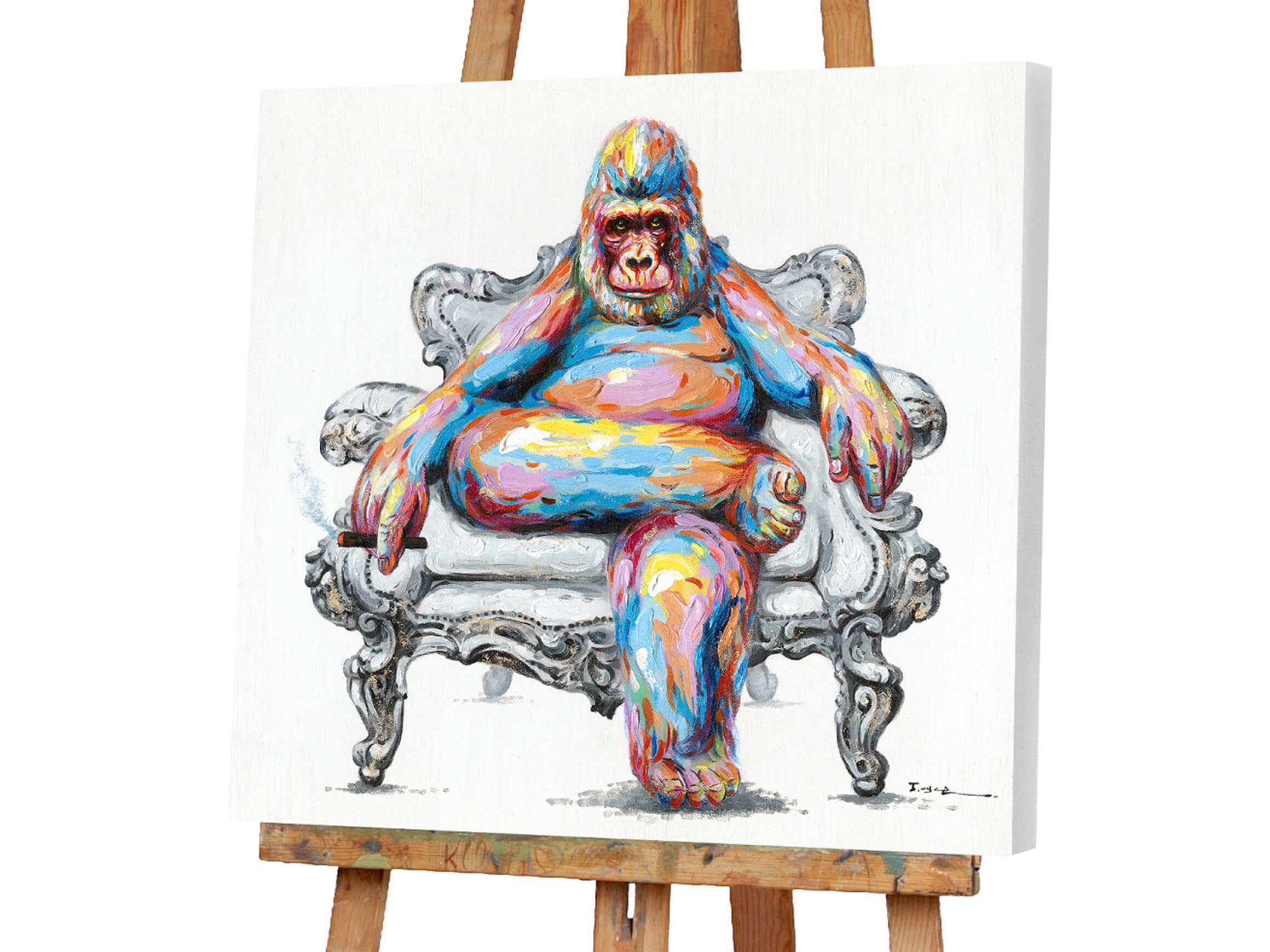 Bild Bunter Gorilla im Sessel 2 image LAND