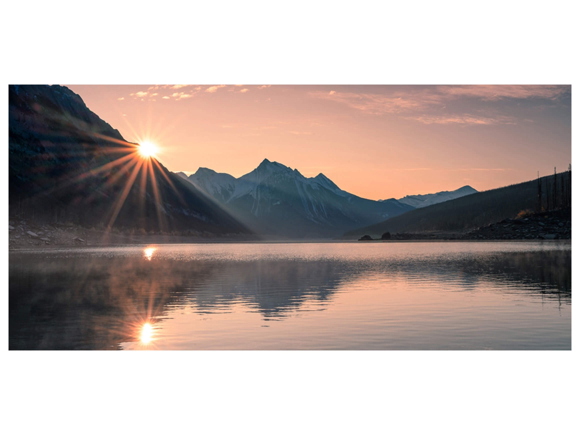 Digitaldruck auf Glas Träumerisches Bergpanorama image LAND
