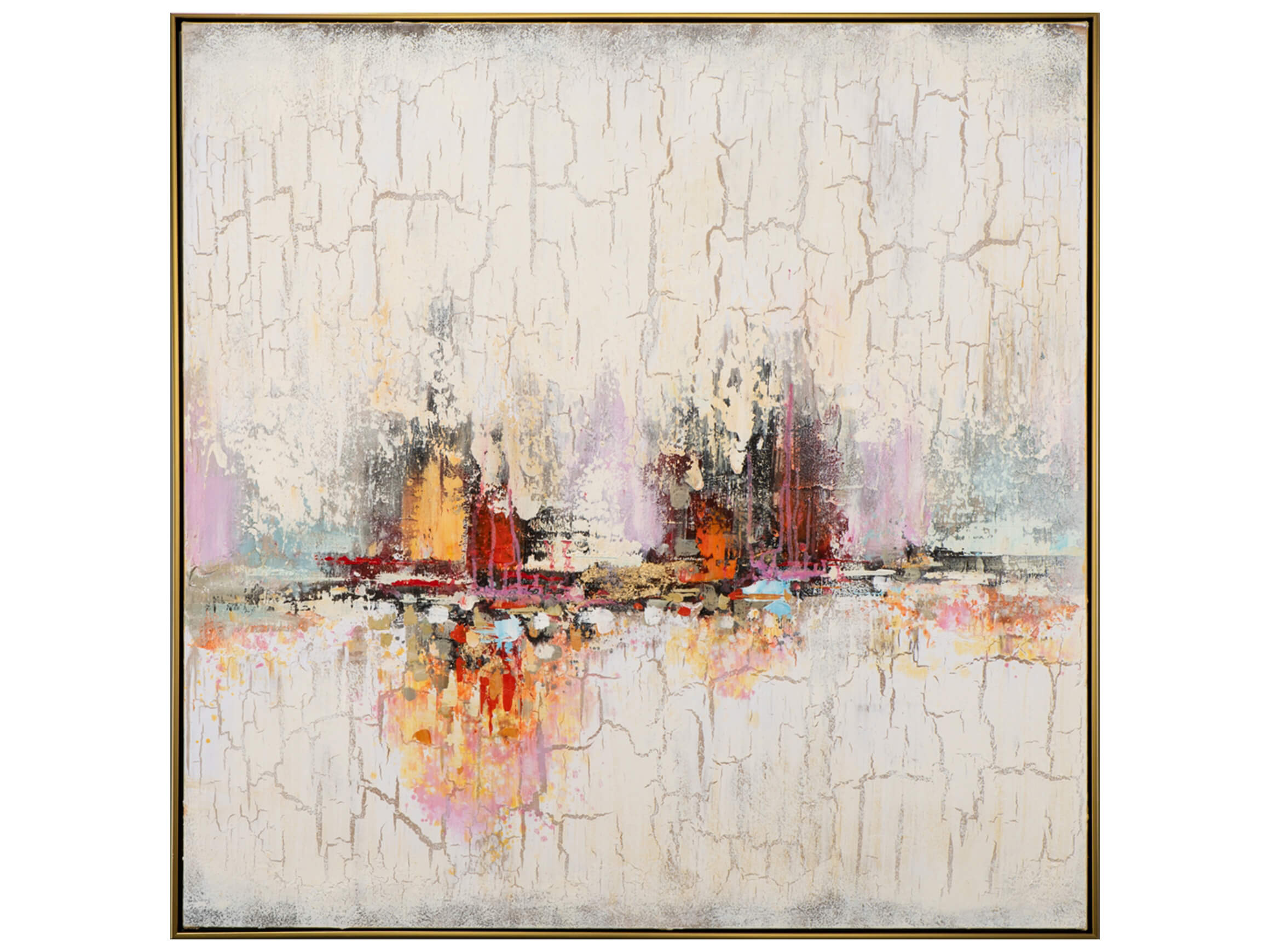 Bild Spiegelnde Skyline image LAND / Grösse: 103 x 103 cm